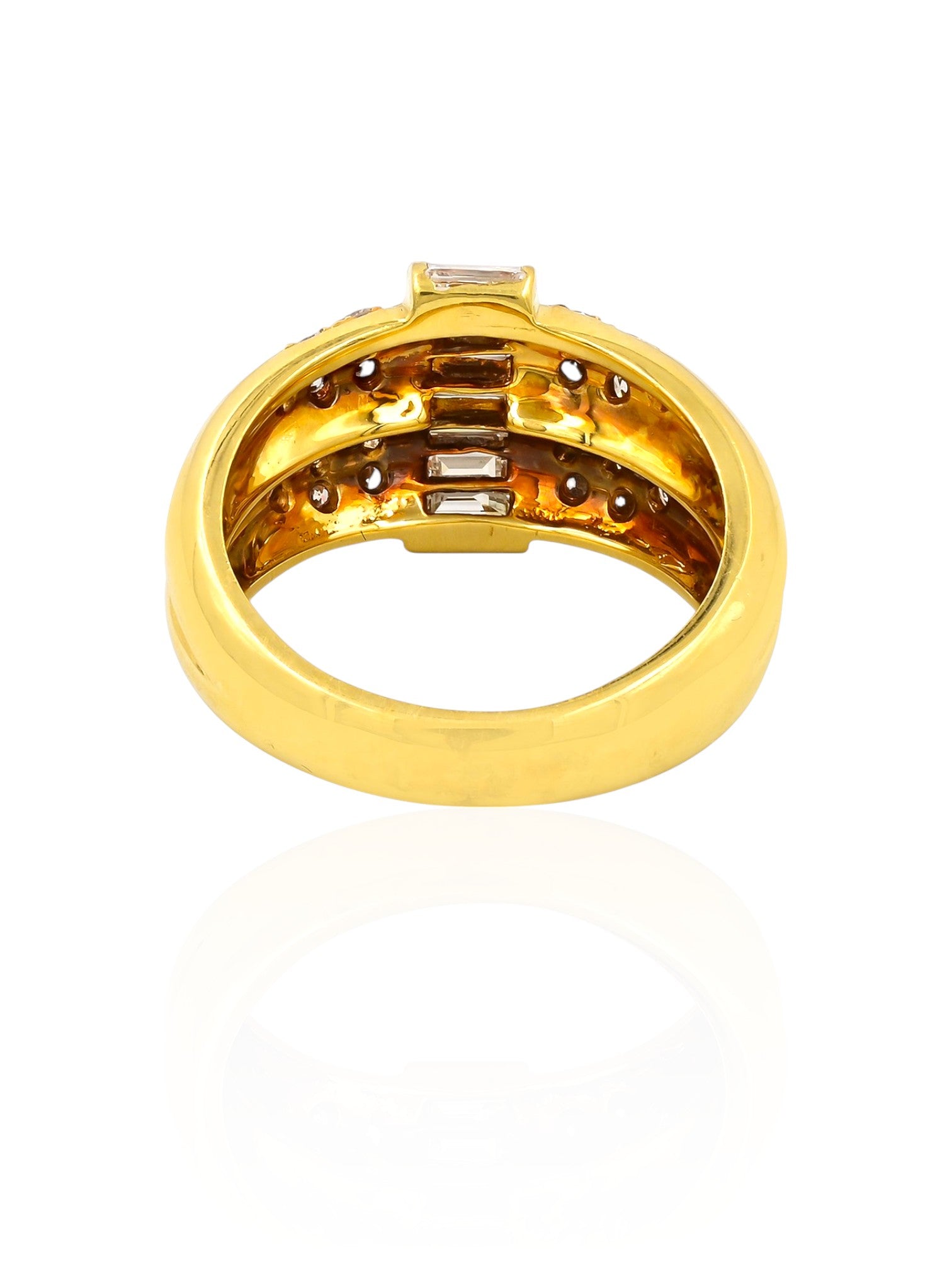 Sophia D Vintage Diamond Crossover Ring in 18K Yellow Gold