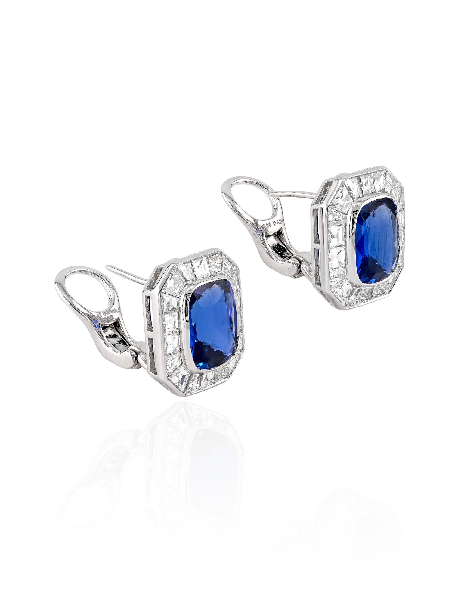 Sophia D Mosaic Sapphire and Diamond Earrings in Platinum