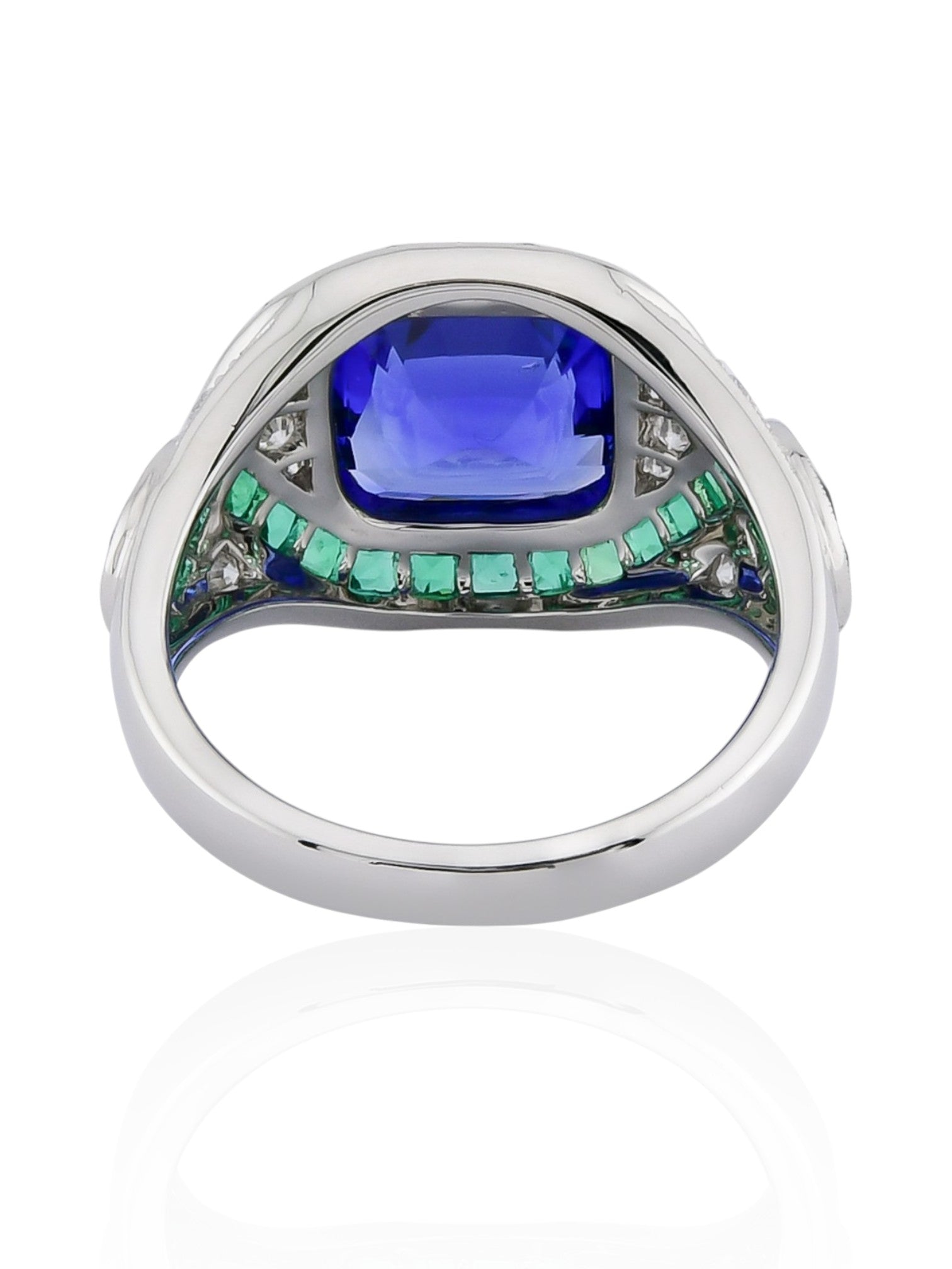 Sophia D Sapphire, Emerald & Diamond Ring in Platinum