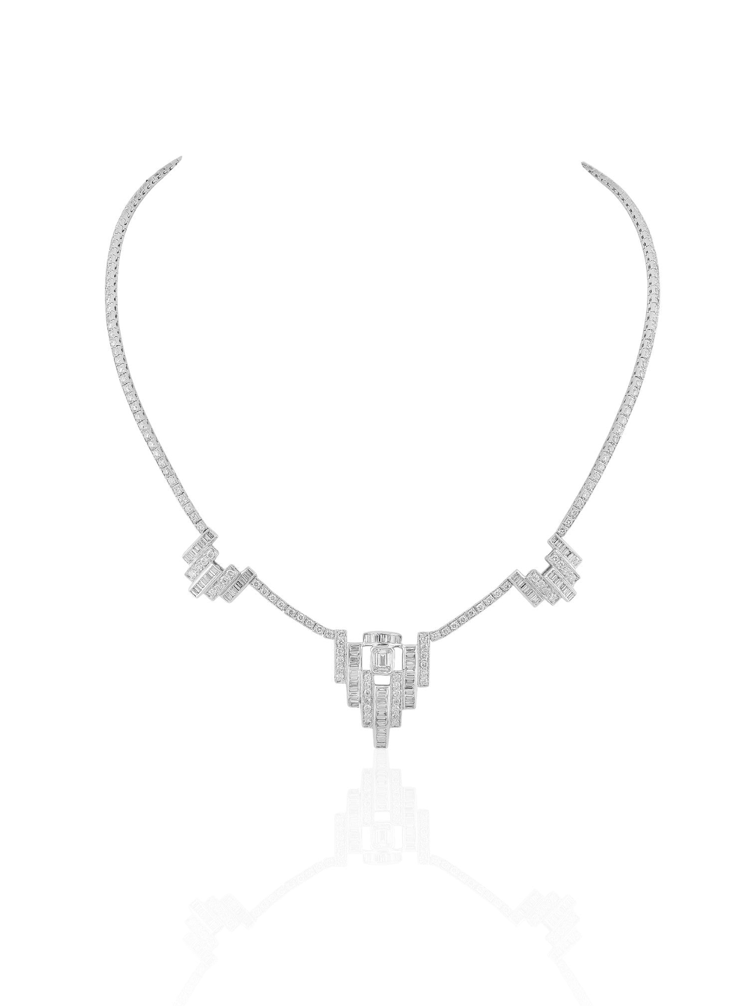 Sophia D Art Deco Diamond Necklace in Platinum