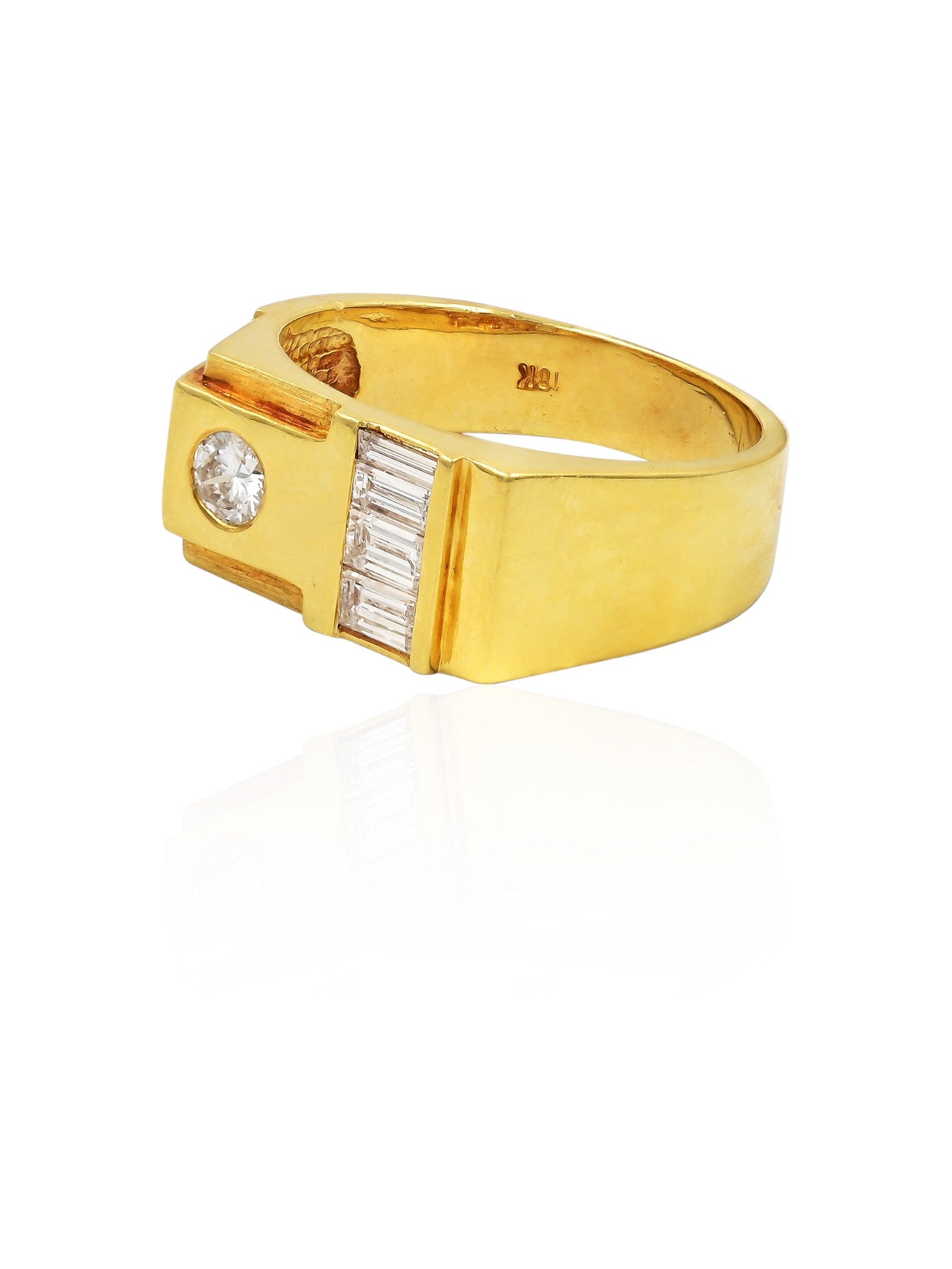 Sophia D Vintage Geometric Diamond Ring in 18K Yellow Gold