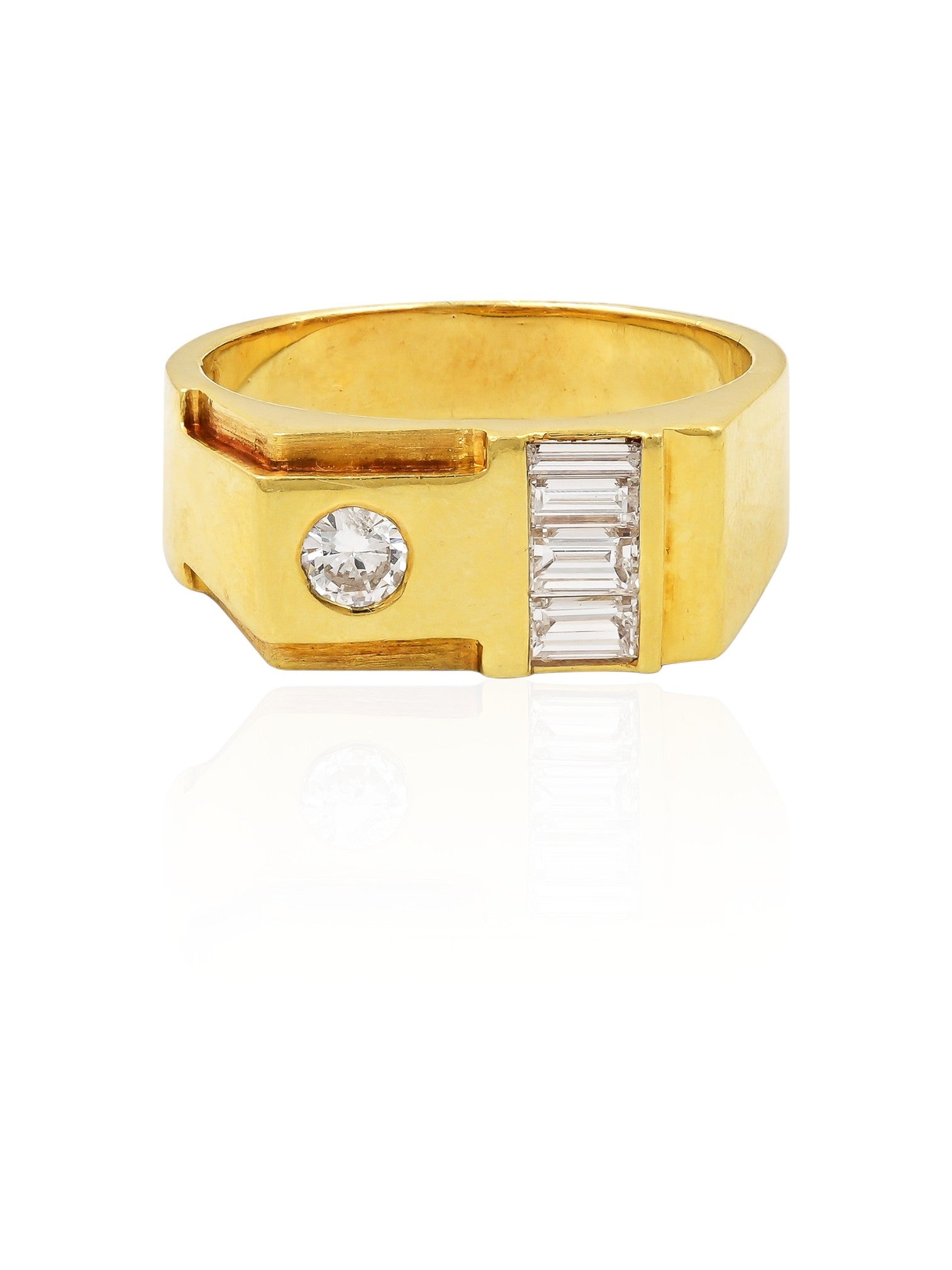 Sophia D Vintage Geometric Diamond Ring in 18K Yellow Gold