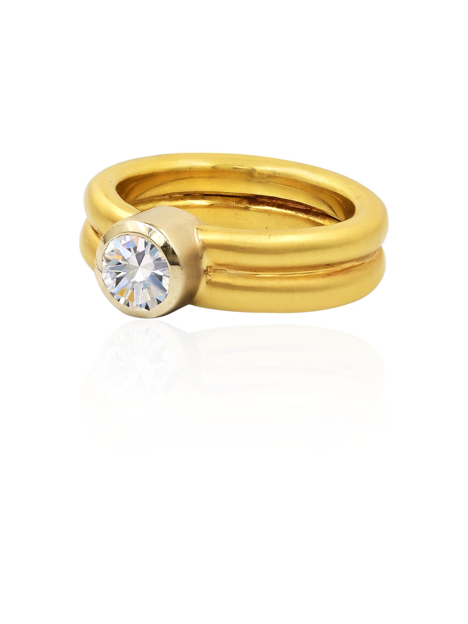 Sophia D Vintage Bezel-Set Diamond Solitaire Ring in Yellow Gold