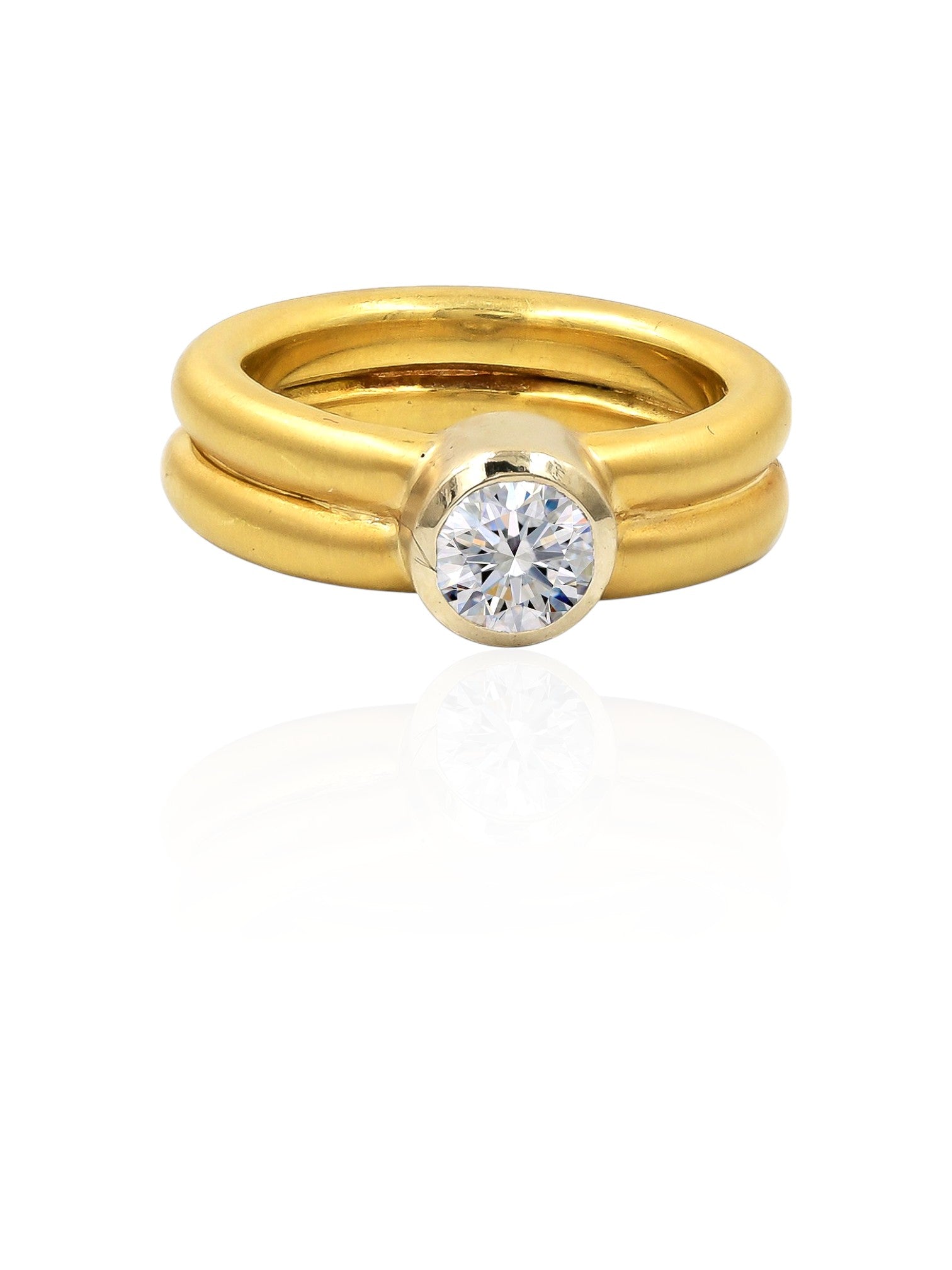 Sophia D Vintage Bezel-Set Diamond Solitaire Ring in Yellow Gold