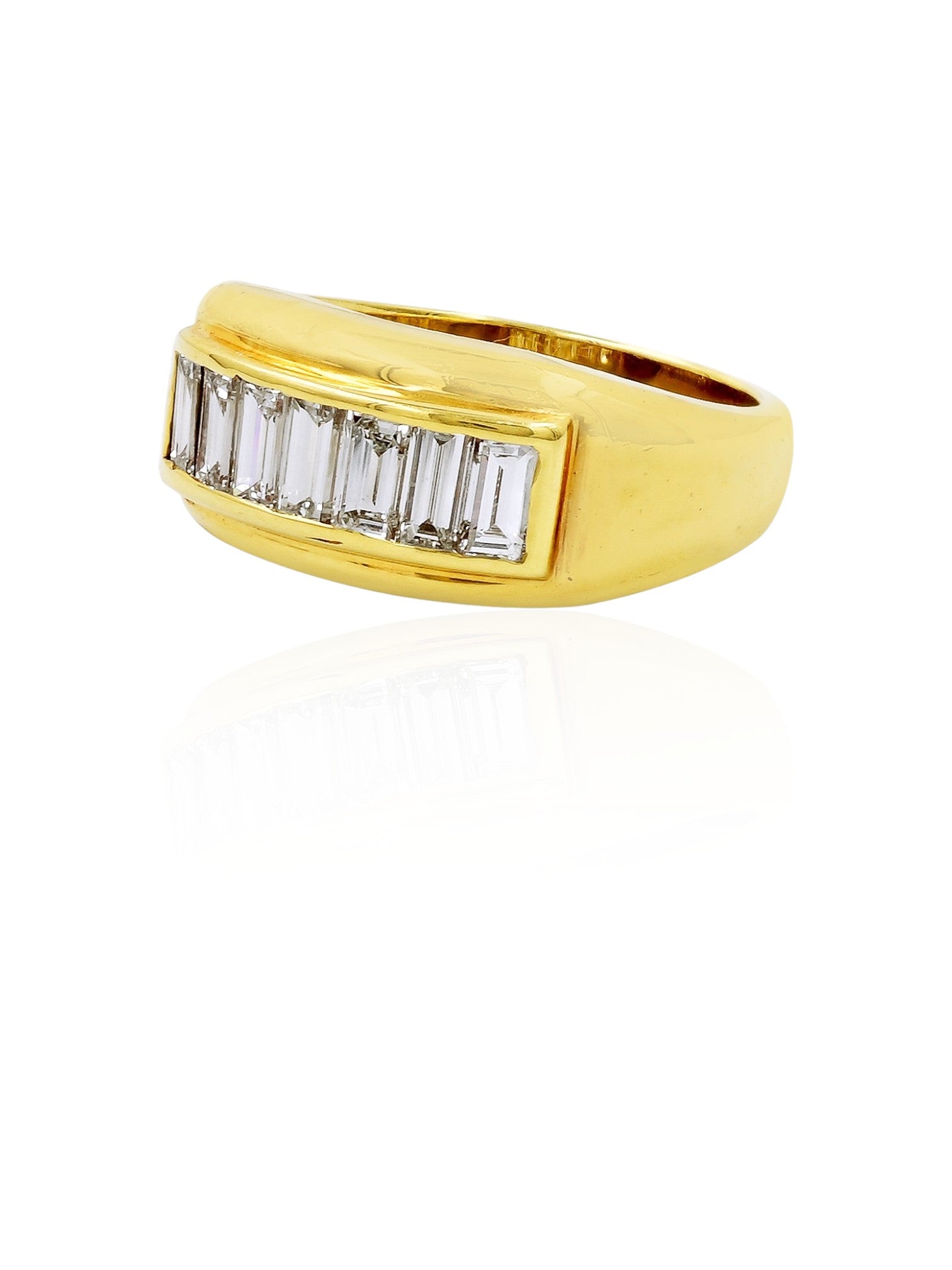 Sophia D Vintage Baguette Diamond Channel Ring in 18K Yellow Gold