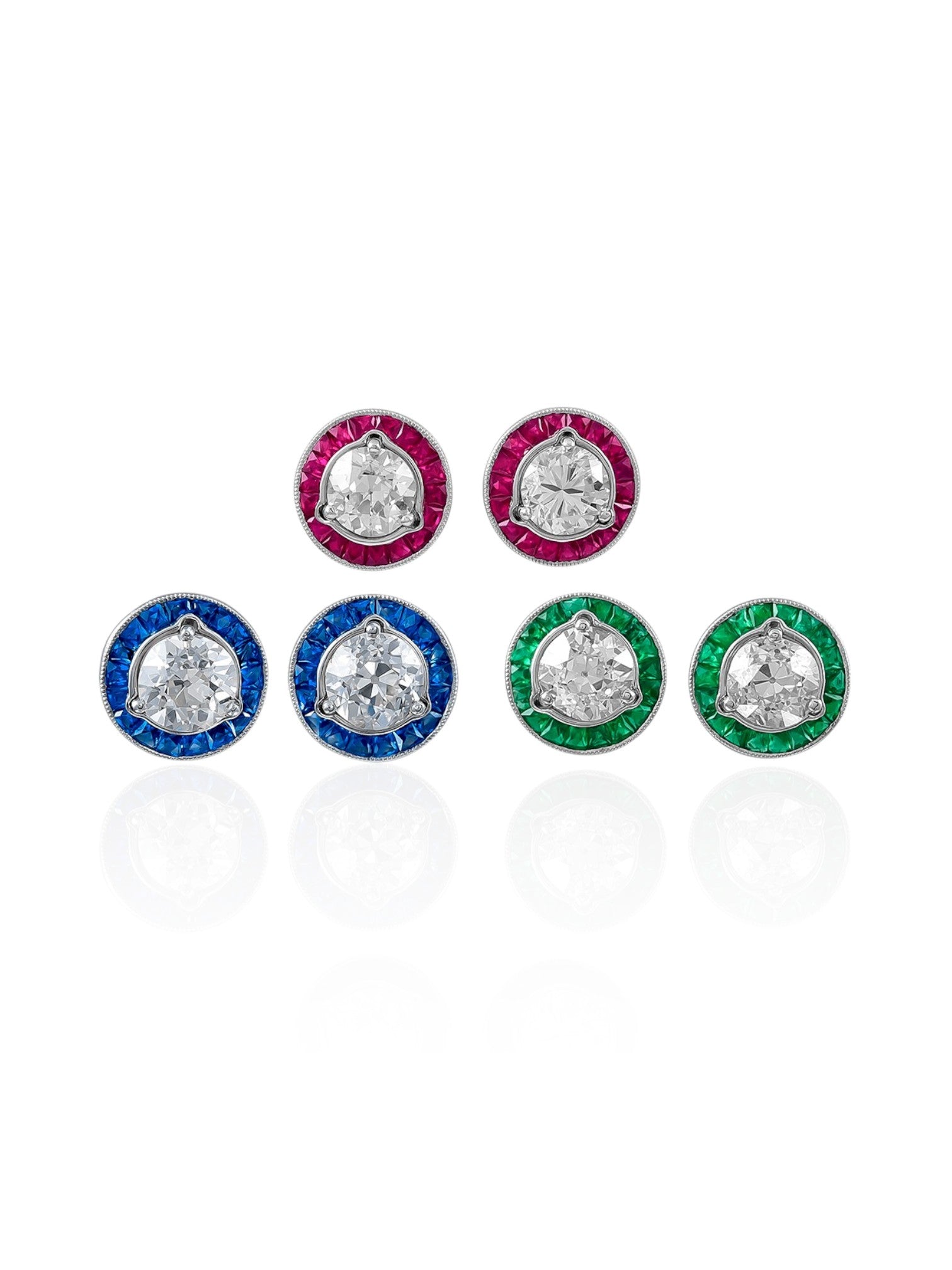 Sophia D Emerald and Diamond Jacket Earrings in Platinum