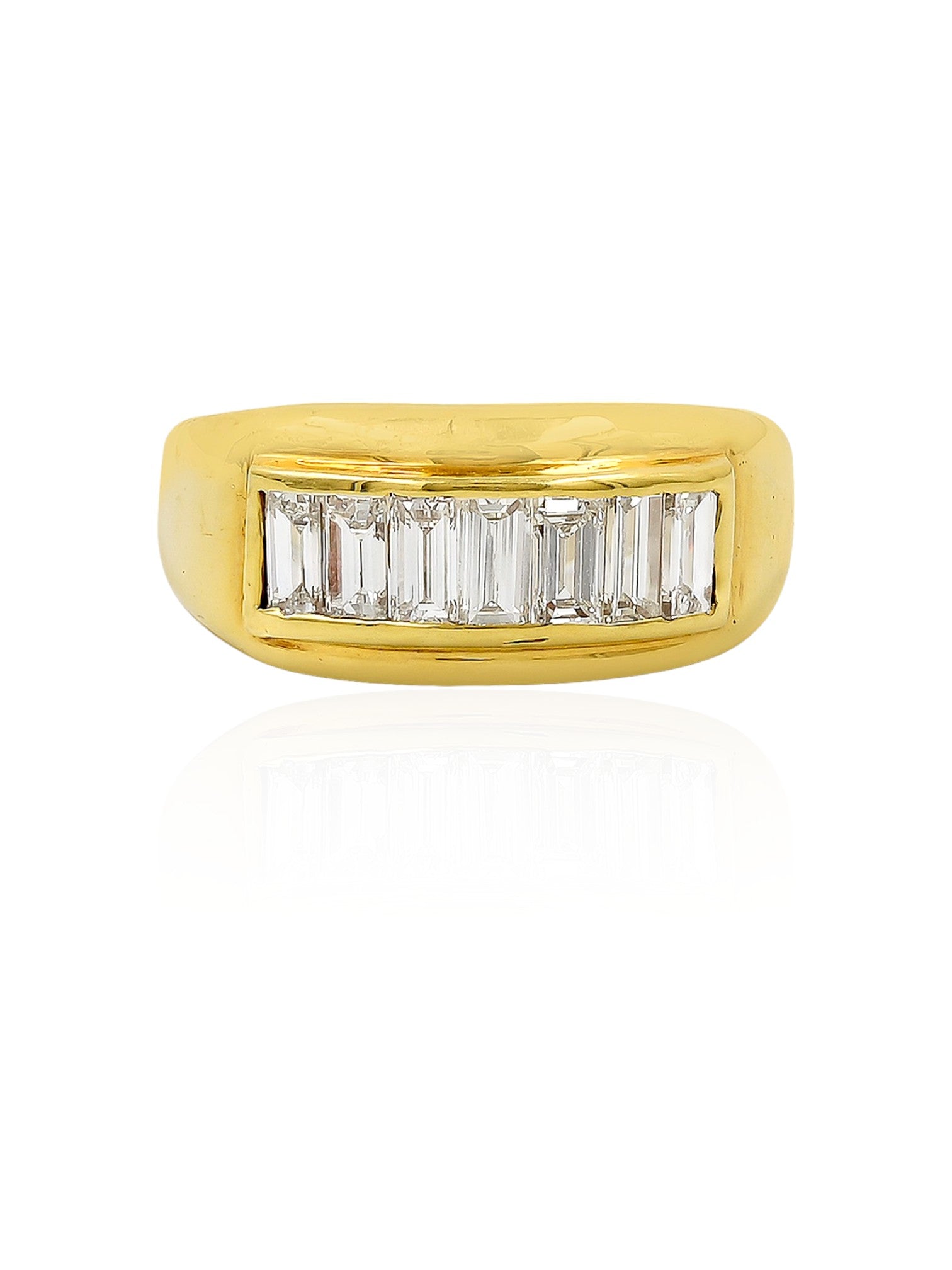 Sophia D Vintage Baguette Diamond Channel Ring in 18K Yellow Gold