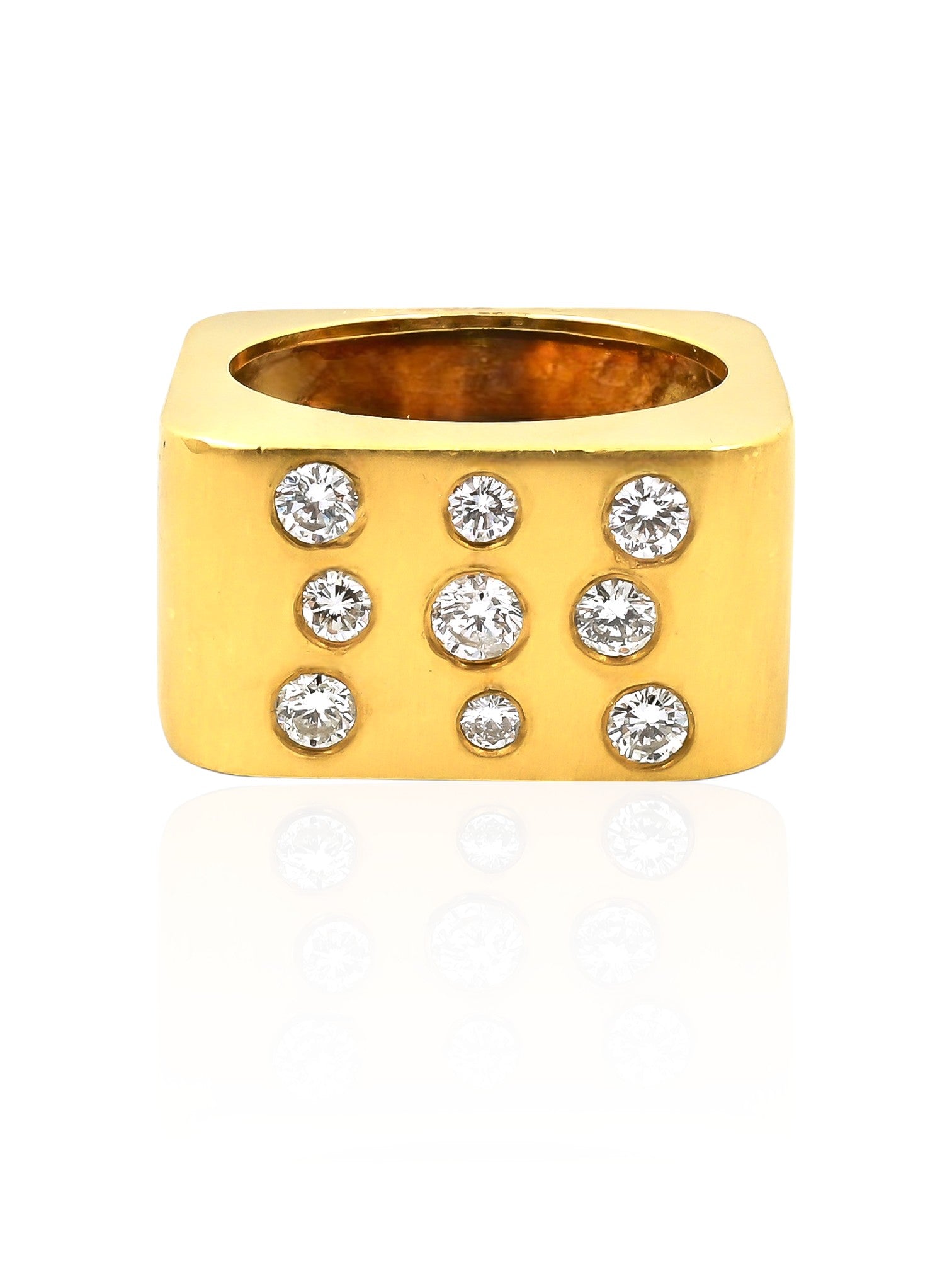 Sophia D Vintage Square Band Diamond Ring in 18K Yellow Gold