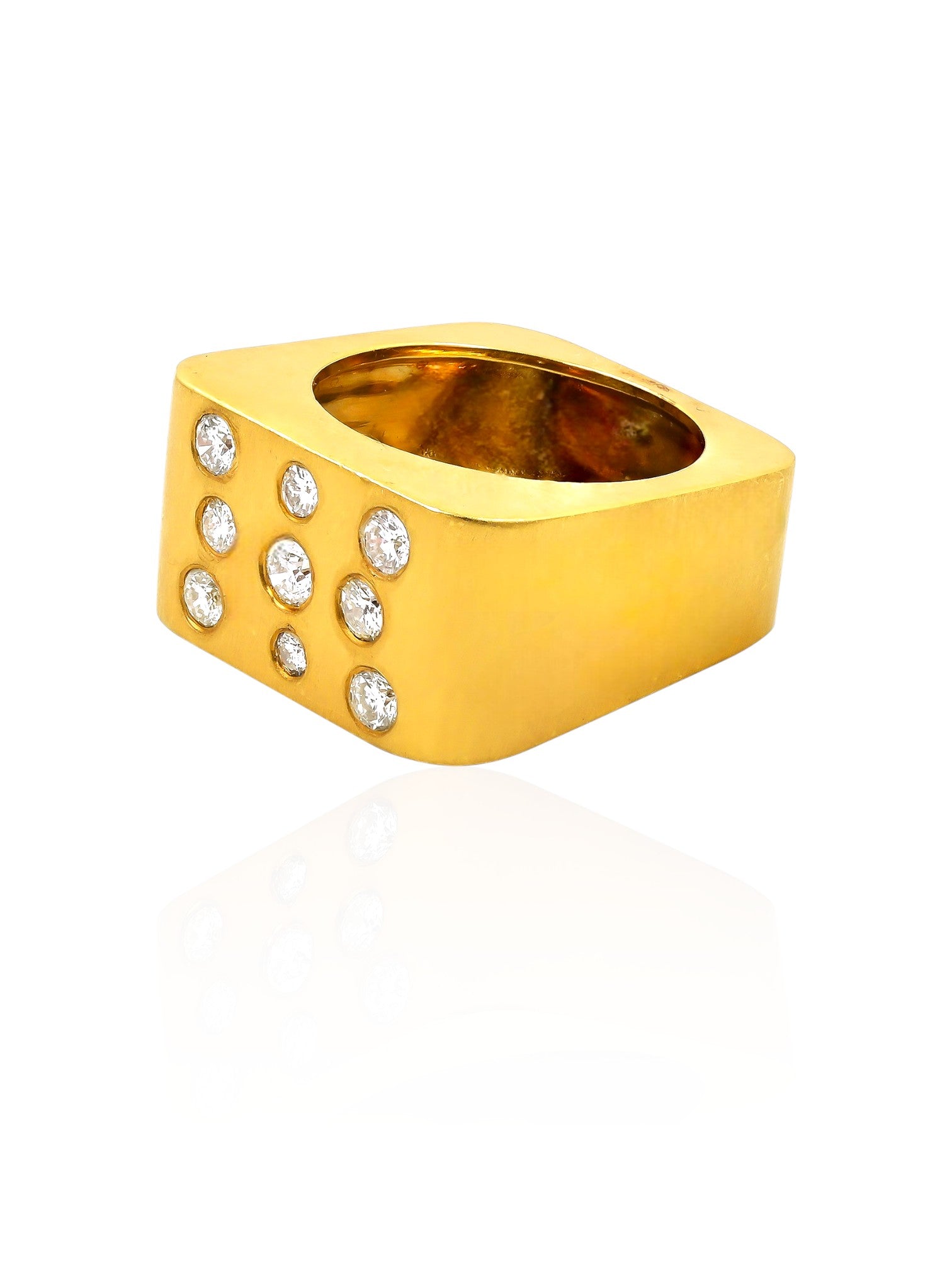 Sophia D Vintage Square Band Diamond Ring in 18K Yellow Gold