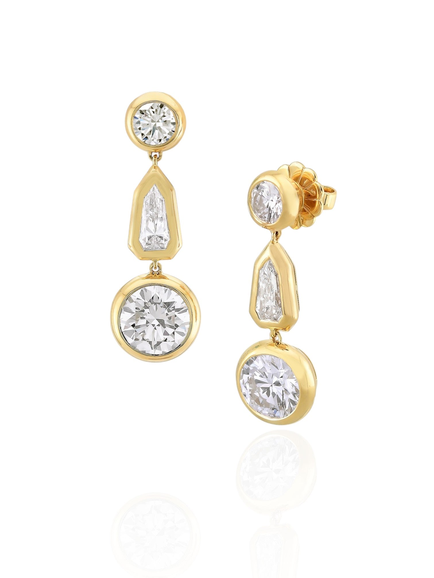 Sophia D Center Diamond Drop Earrings in 18K Yellow Gold