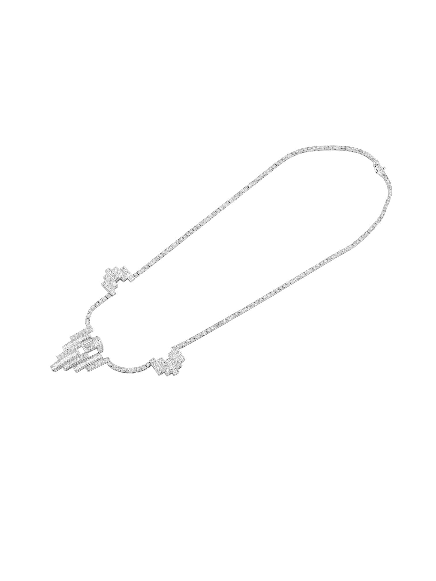 Sophia D Art Deco Diamond Necklace in Platinum