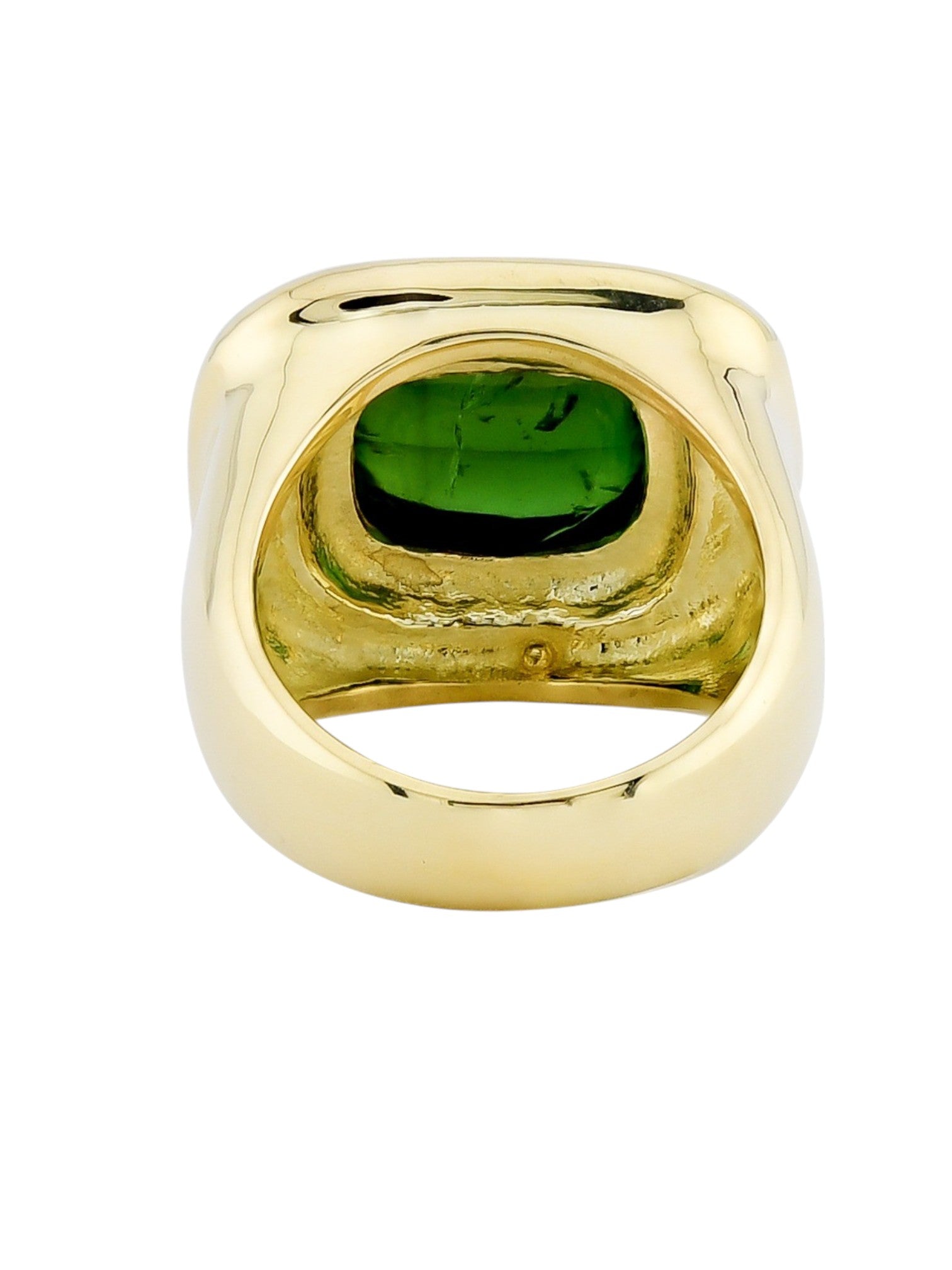 Sophia D Vintage Green Tourmaline Ring in 18K Yellow Gold