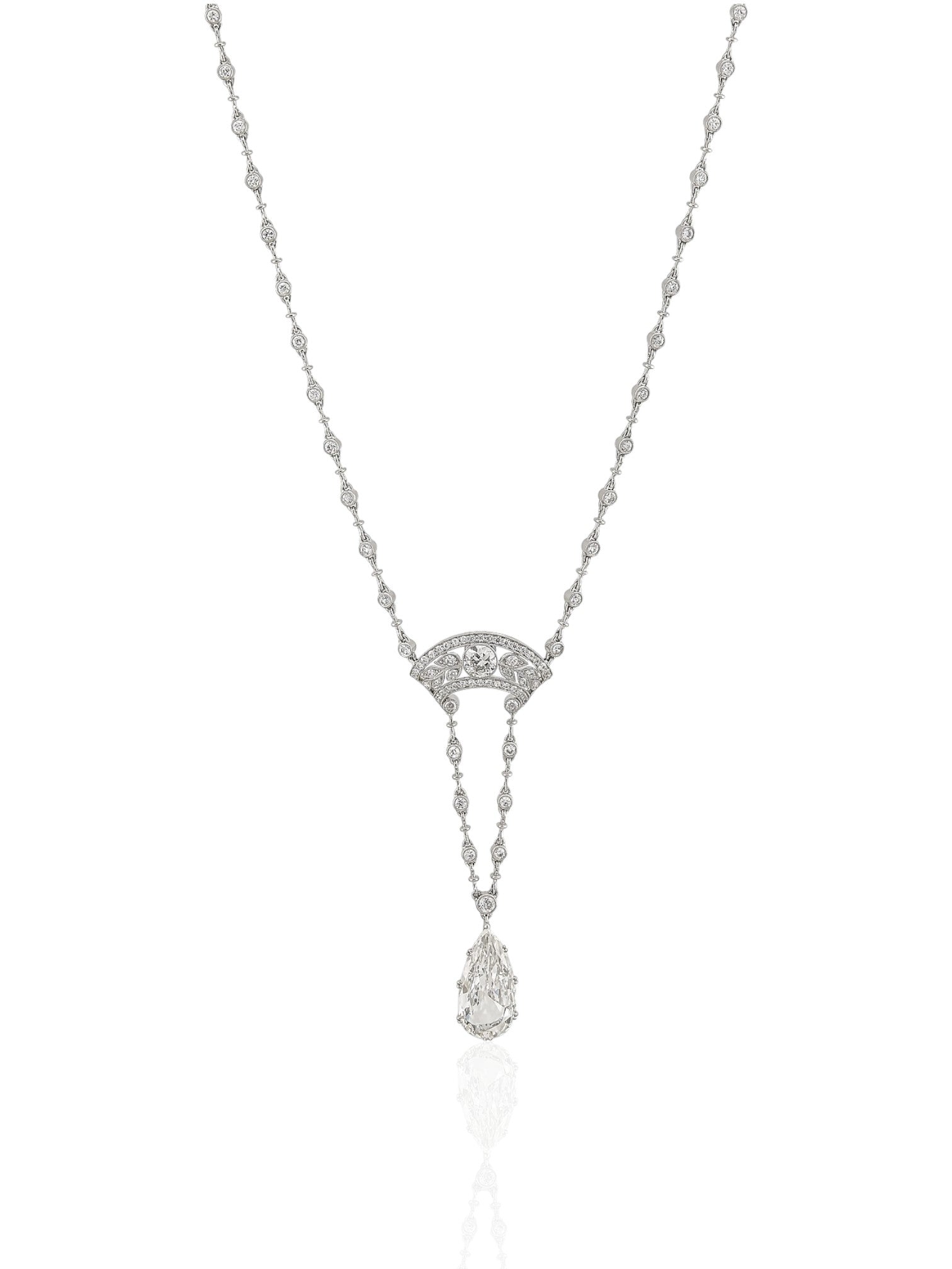 Sophia D GIA Certified 4.44 Carat Diamond Drop Necklace in Platinum