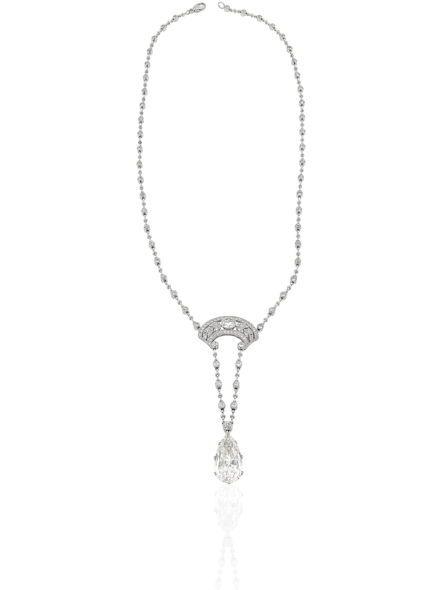 Sophia D GIA Certified 4.44 Carat Diamond Drop Necklace in Platinum