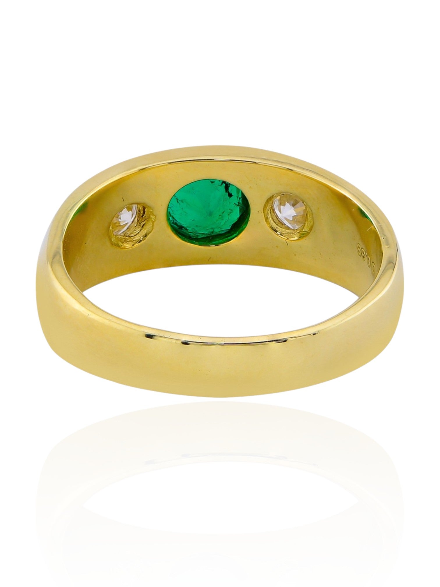 Sophia D Round Emerald and Diamond Ring in 18K Yellow Gold