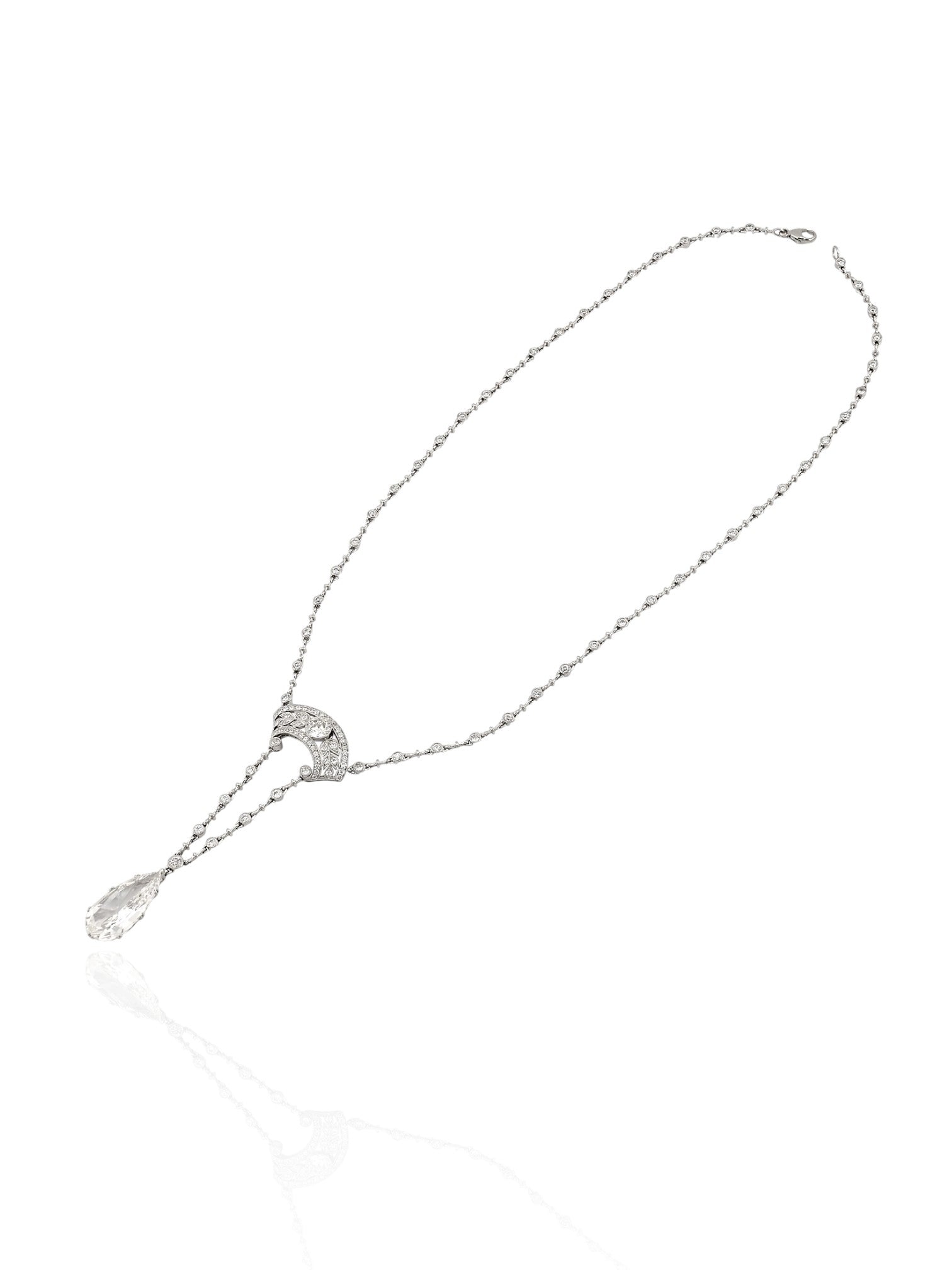 Sophia D GIA Certified 4.44 Carat Diamond Drop Necklace in Platinum
