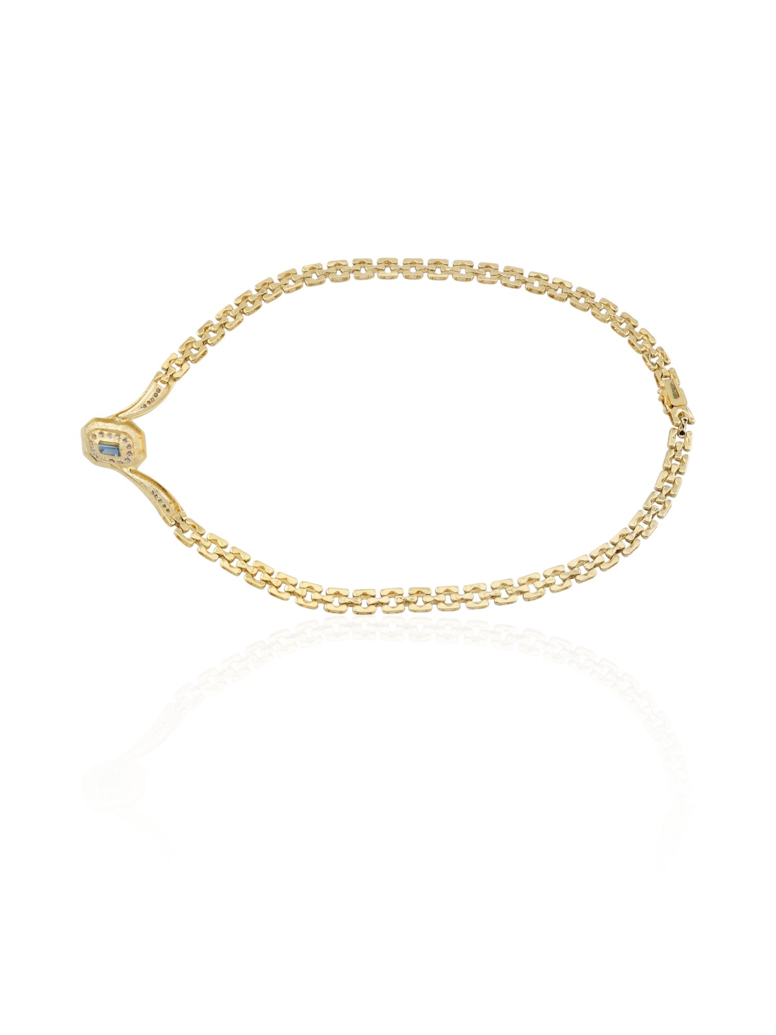 Sophia D Vintage Topaz and Diamond Necklace in 18K Yellow Gold