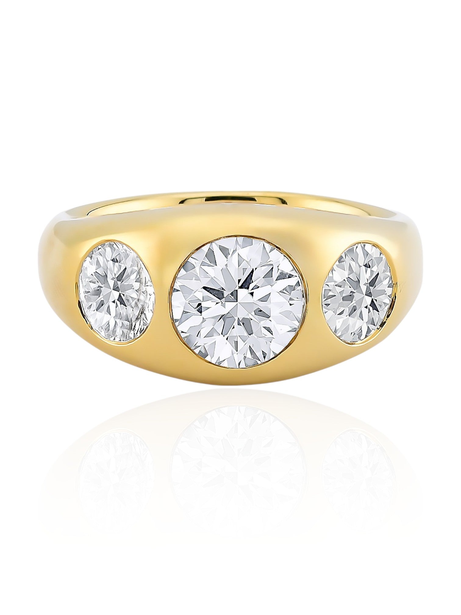 Sophia D Three-Stone Diamond Ring in 18K Yellow Gold