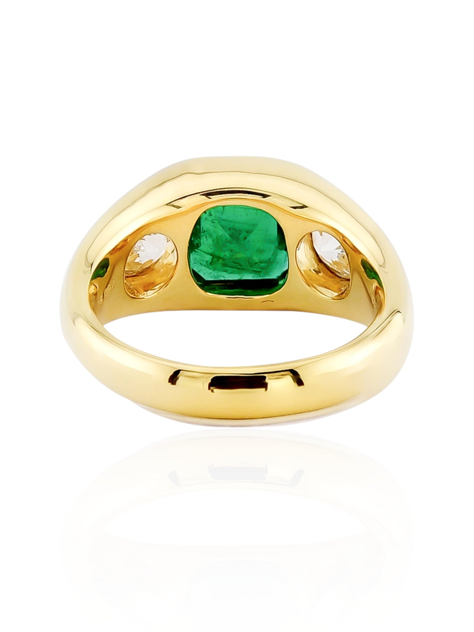 Sophia D Emerald and Diamond Gypsy Ring in 18K Yellow Gold
