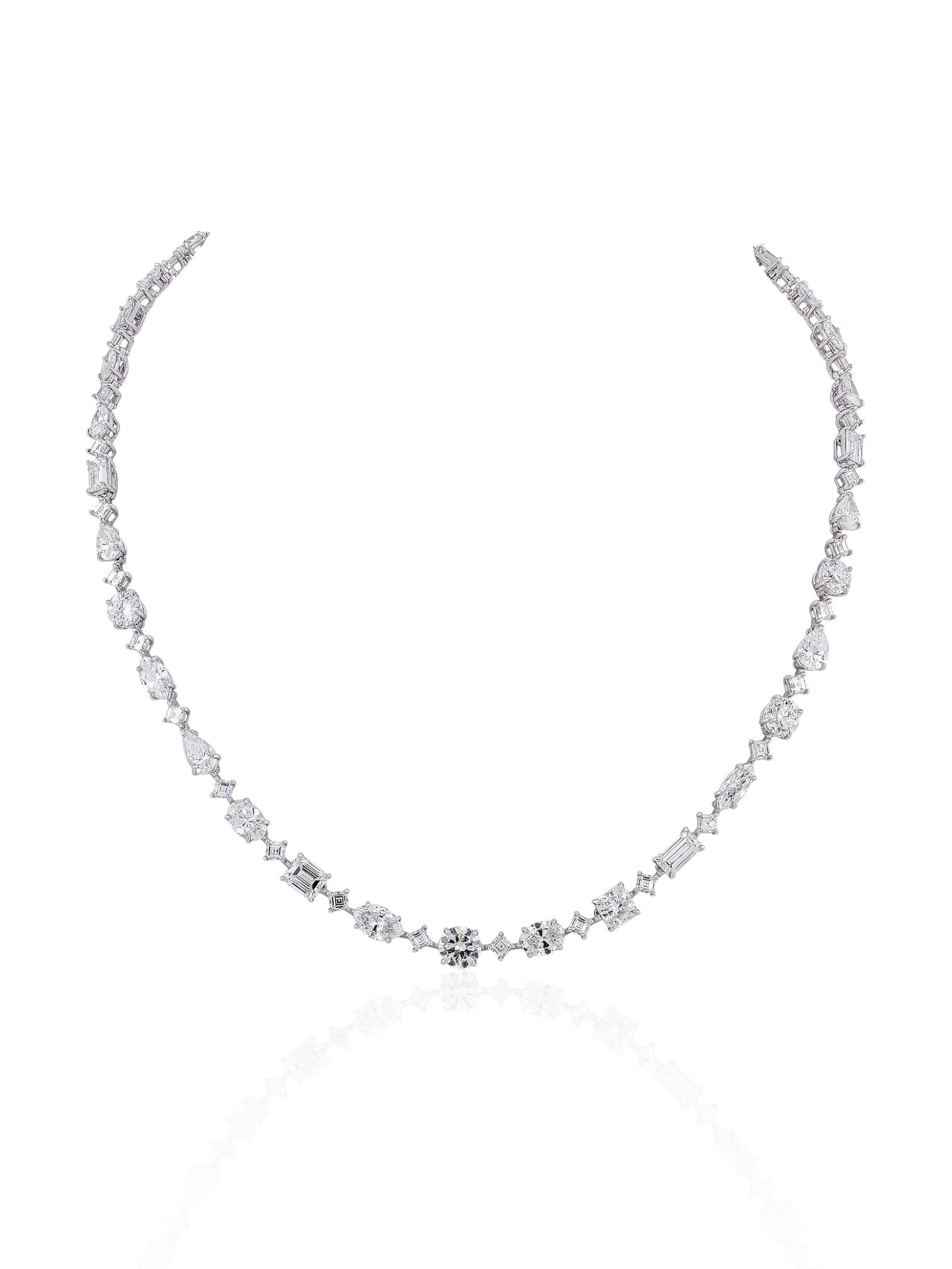 Sophia D Mixed Shape Diamond Necklace in Platinum
