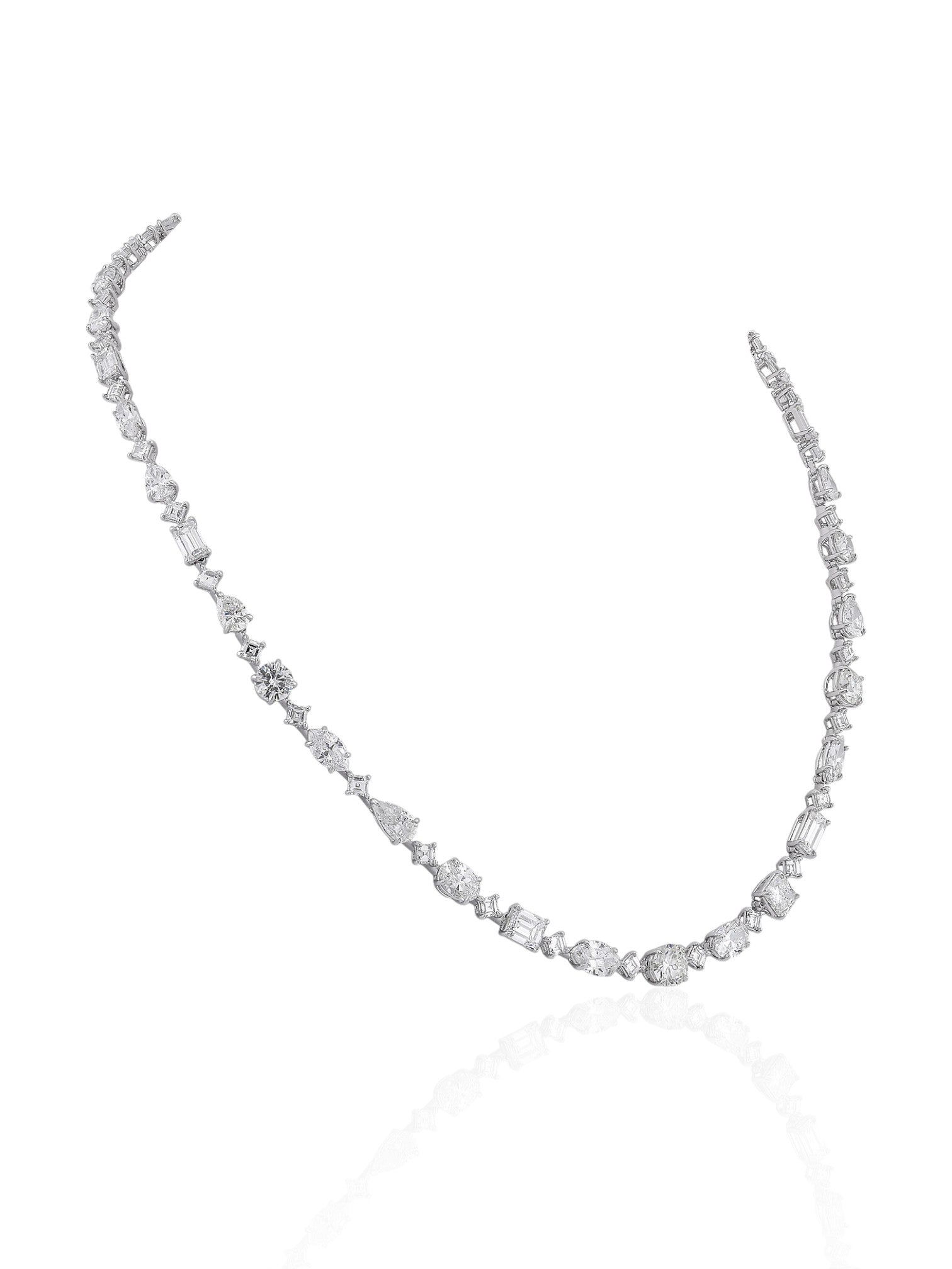 Sophia D Mixed Shape Diamond Necklace in Platinum