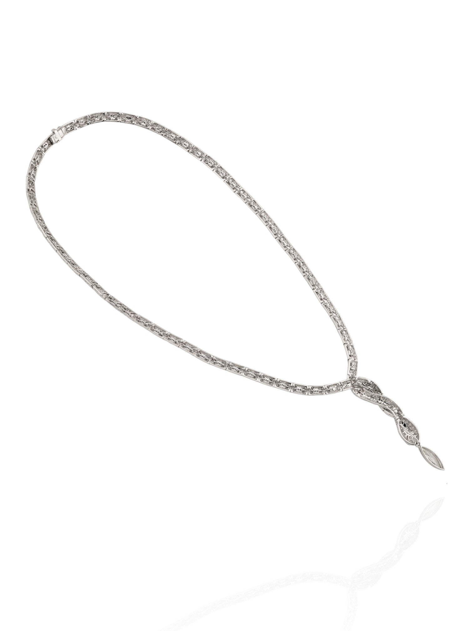 Sophia D Snake Motif Diamond Necklace in Platinum