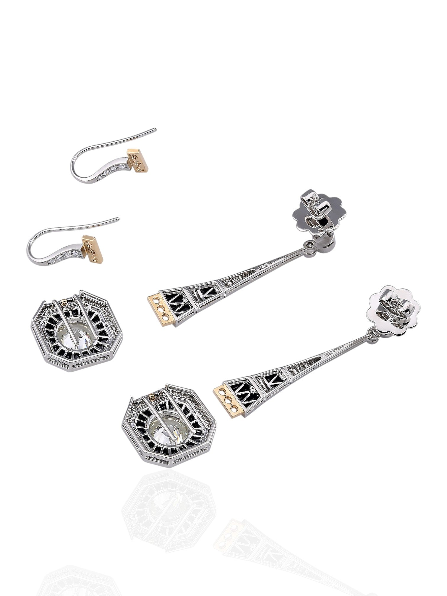 Sophia D Art Deco Transitional Earrings in Platinum