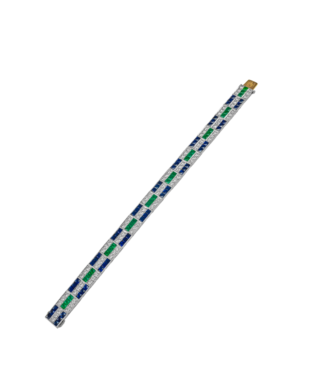 Sophia D. Double Sapphire, Emerald and Diamond Line Bracelet