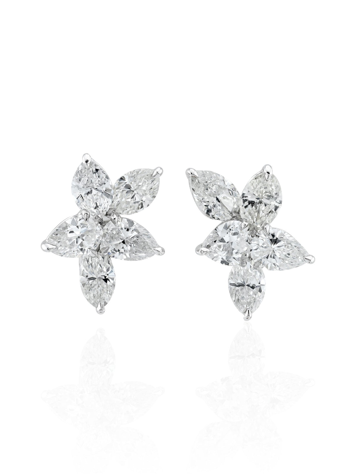 Sophia D. Marquise Diamond Cluster Earrings in Platinum