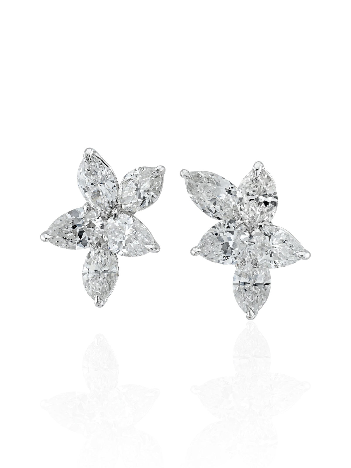 Sophia D. Marquise Diamond Cluster Earrings in Platinum