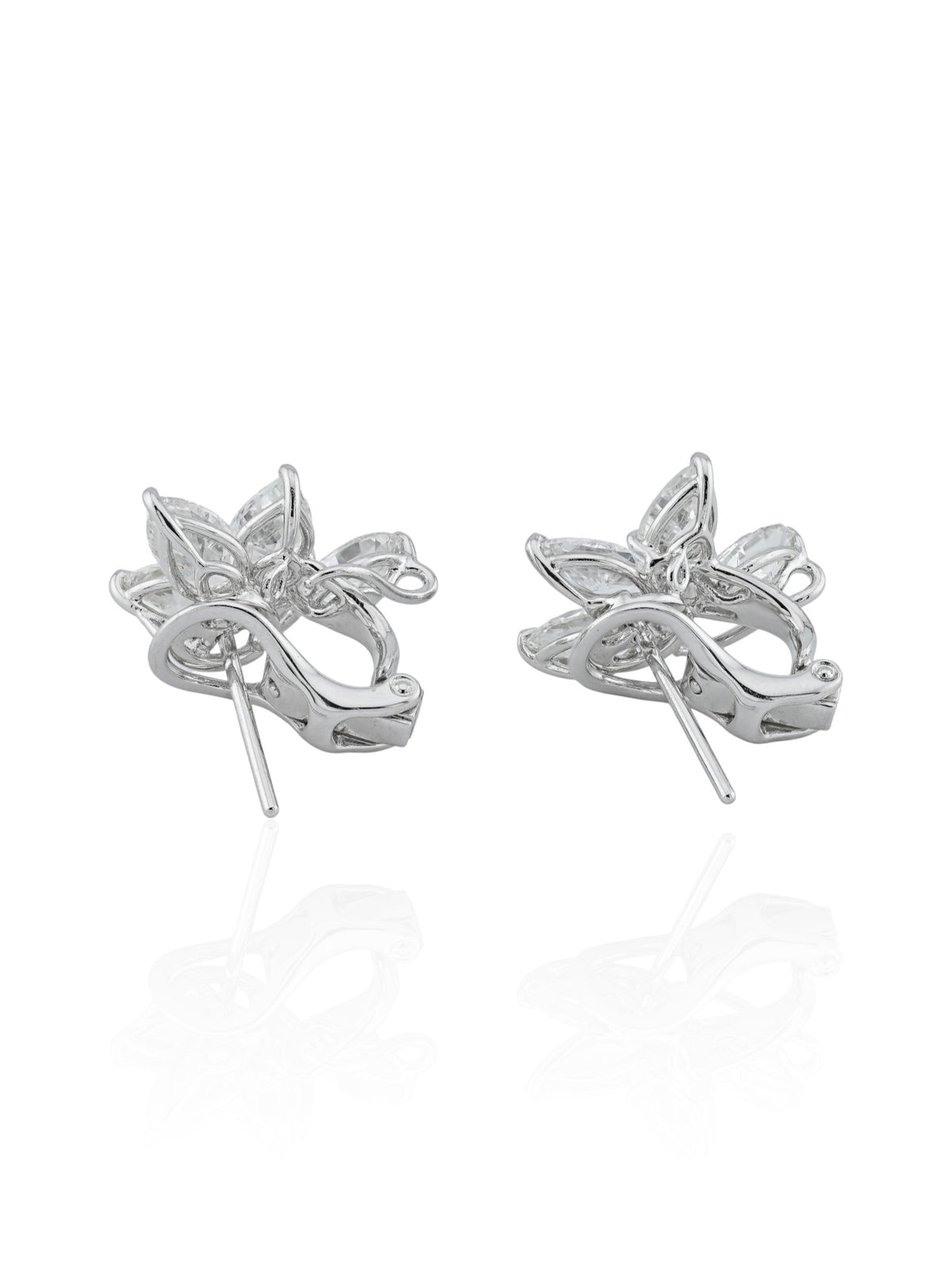 Sophia D. Marquise Diamond Cluster Earrings in Platinum