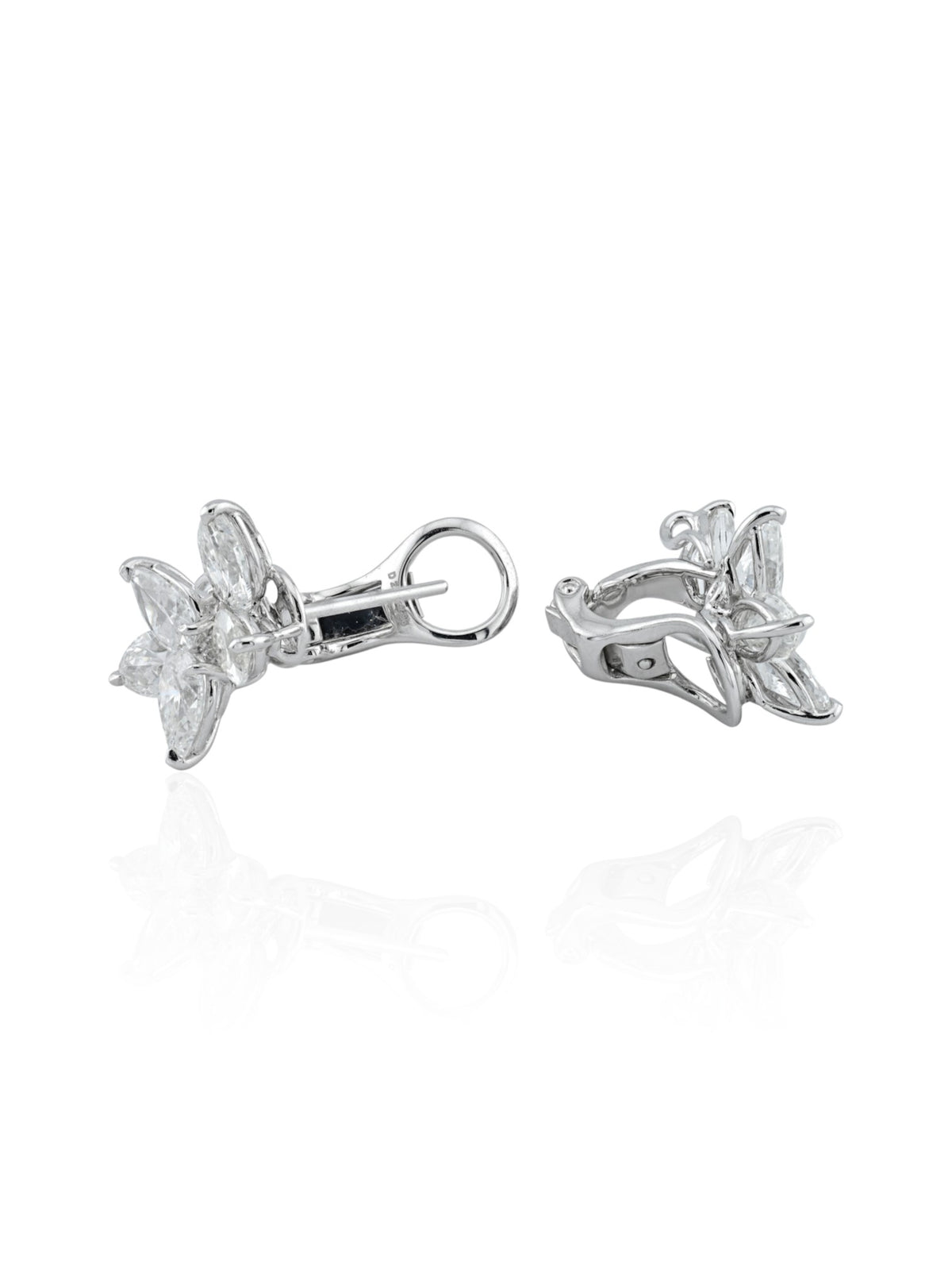 Sophia D. Marquise Diamond Cluster Earrings in Platinum