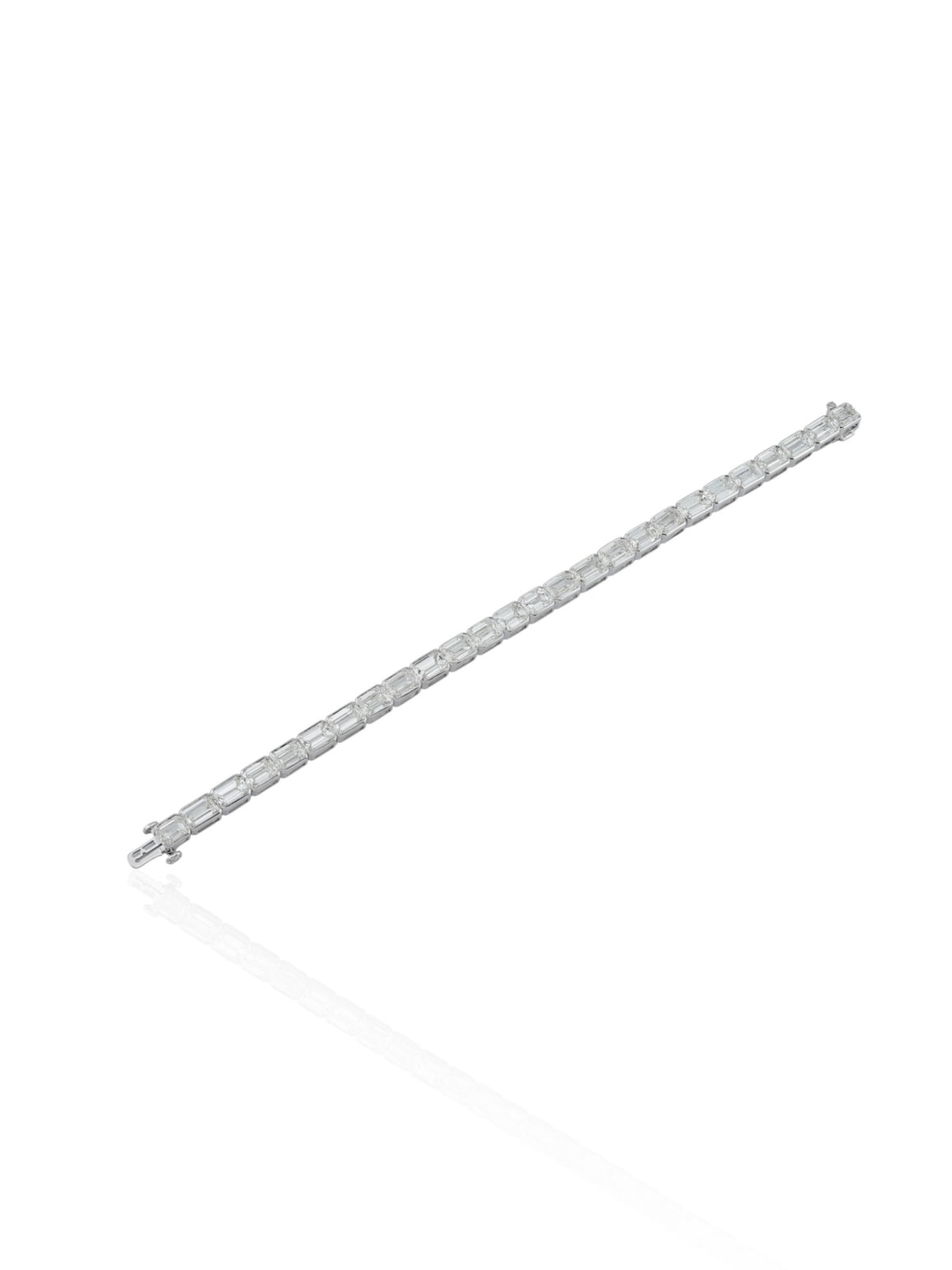 Sophia D. Emerald and Diamond Three-Row Bracelet in Platinum