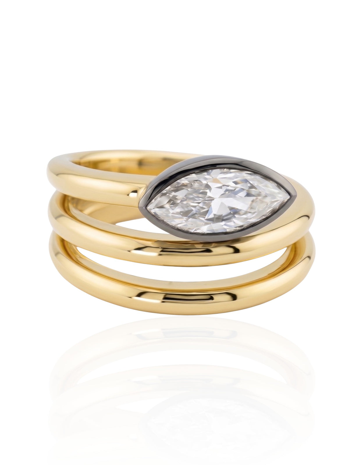 Sophia D. Marquise Diamond Ring in Platinum and 18K Yellow Gold
