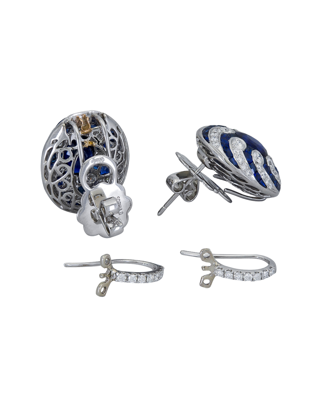 Sophia D. Transitional Sapphire Swirl Earrings