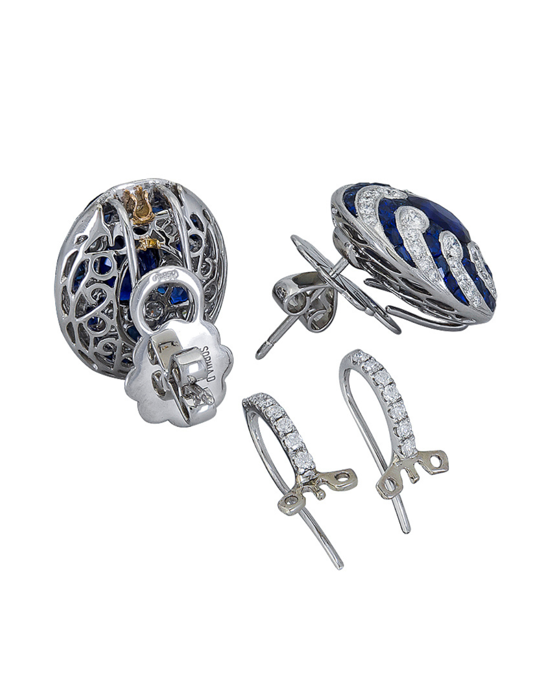 Sophia D. Transitional Sapphire Swirl Earrings