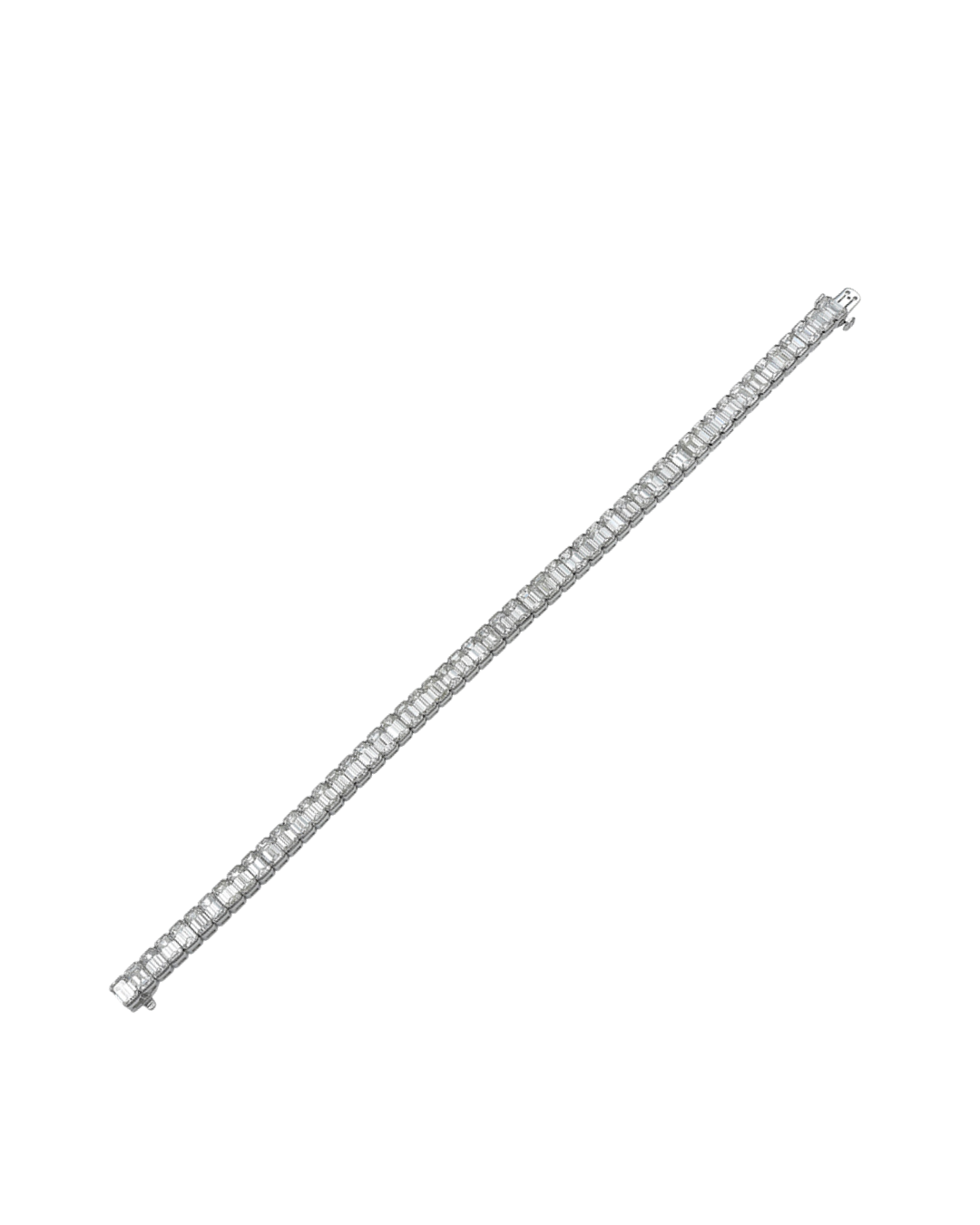Sophia D. Bezel Emerald Cut Diamond Line Bracelet