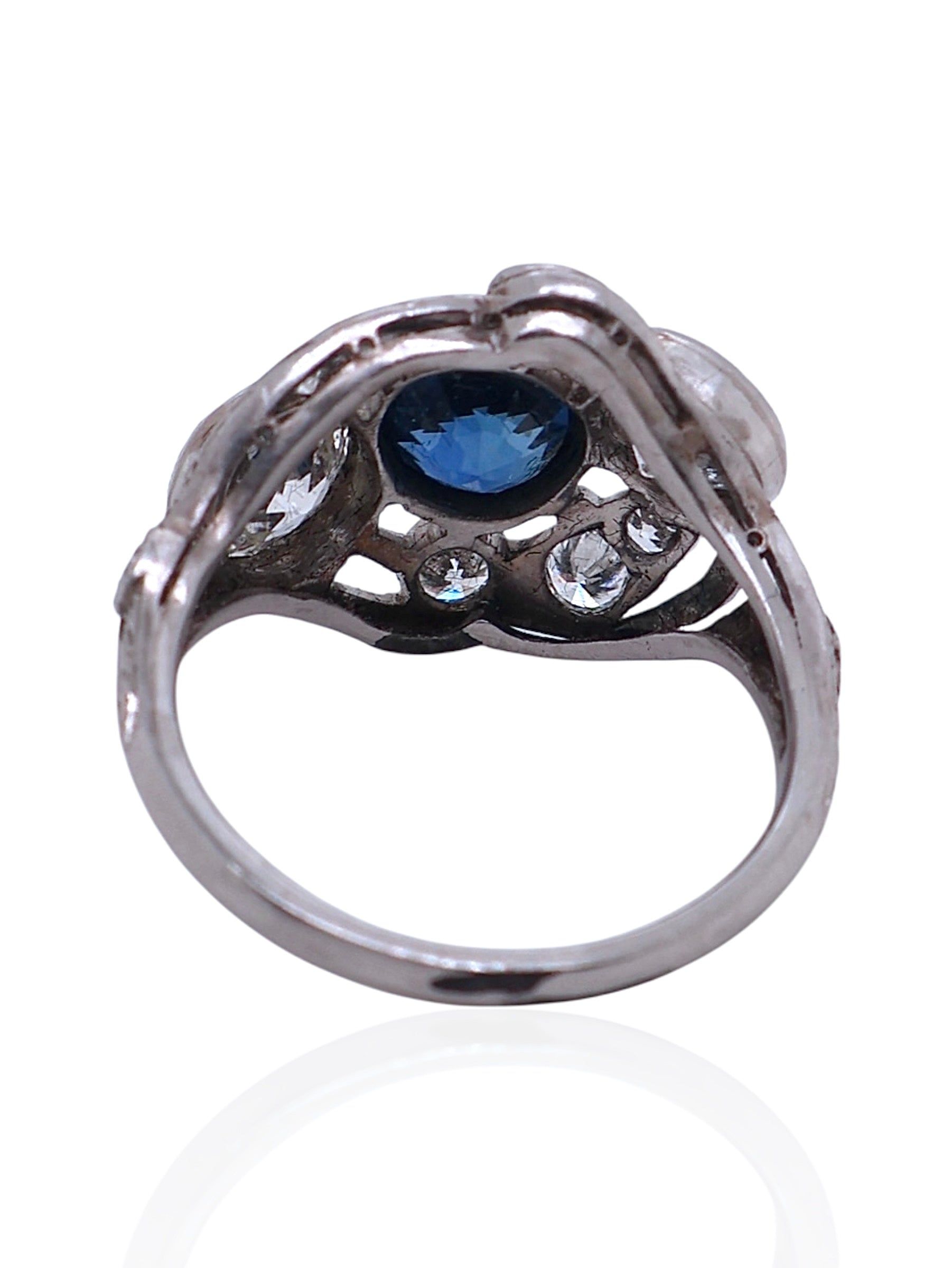 Sophia D Sapphire and Diamond Ring in 18K White Gold