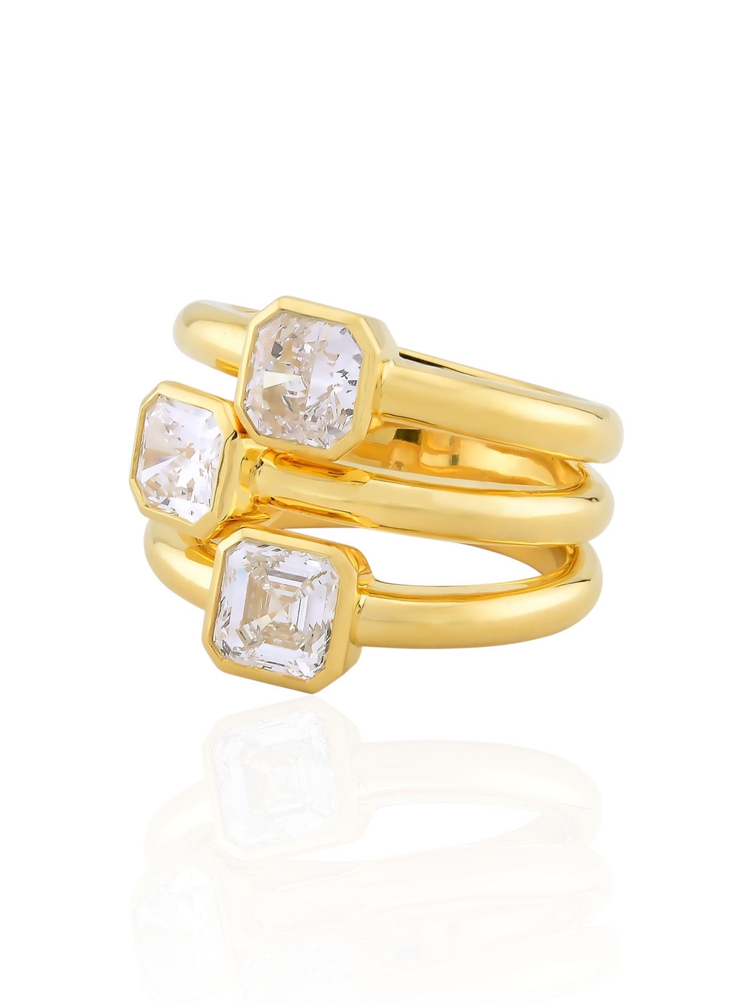 Sophia D Three-Stone Diamond 18K Yellow Gold Ring