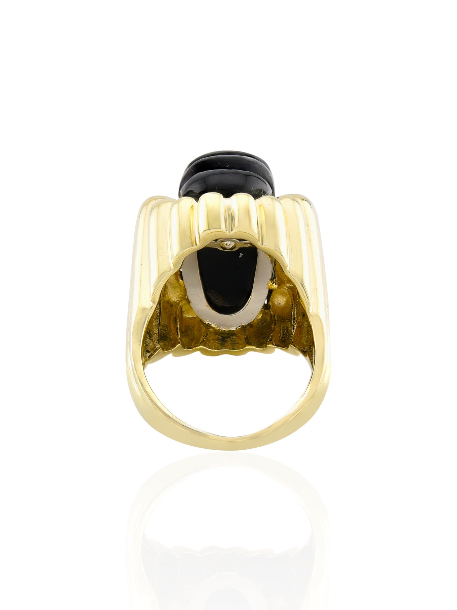 Sophia D Onyx and Diamond Platinum and 18K Yellow Gold Ring