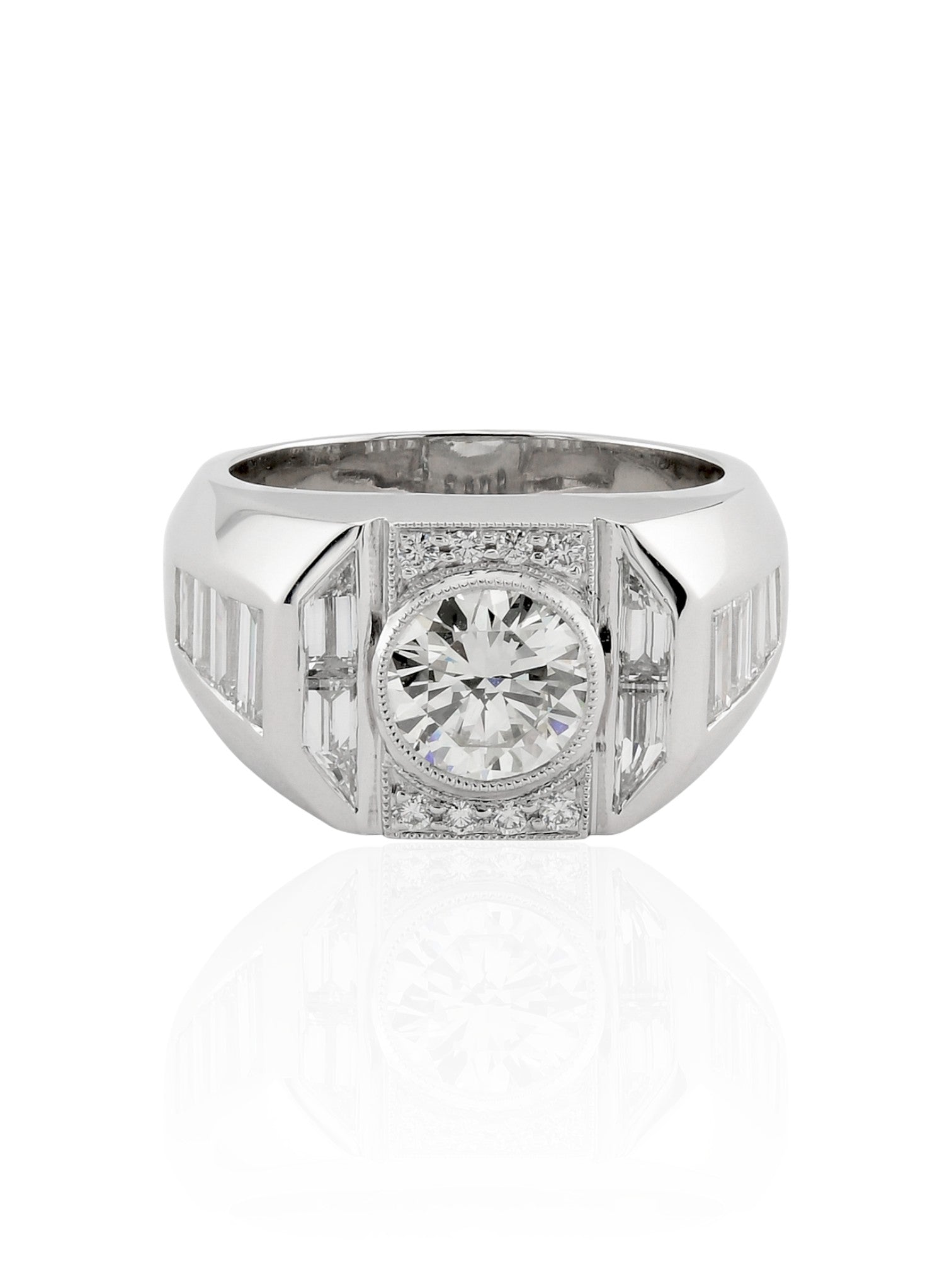 Sophia D Round Diamond Platinum Ring