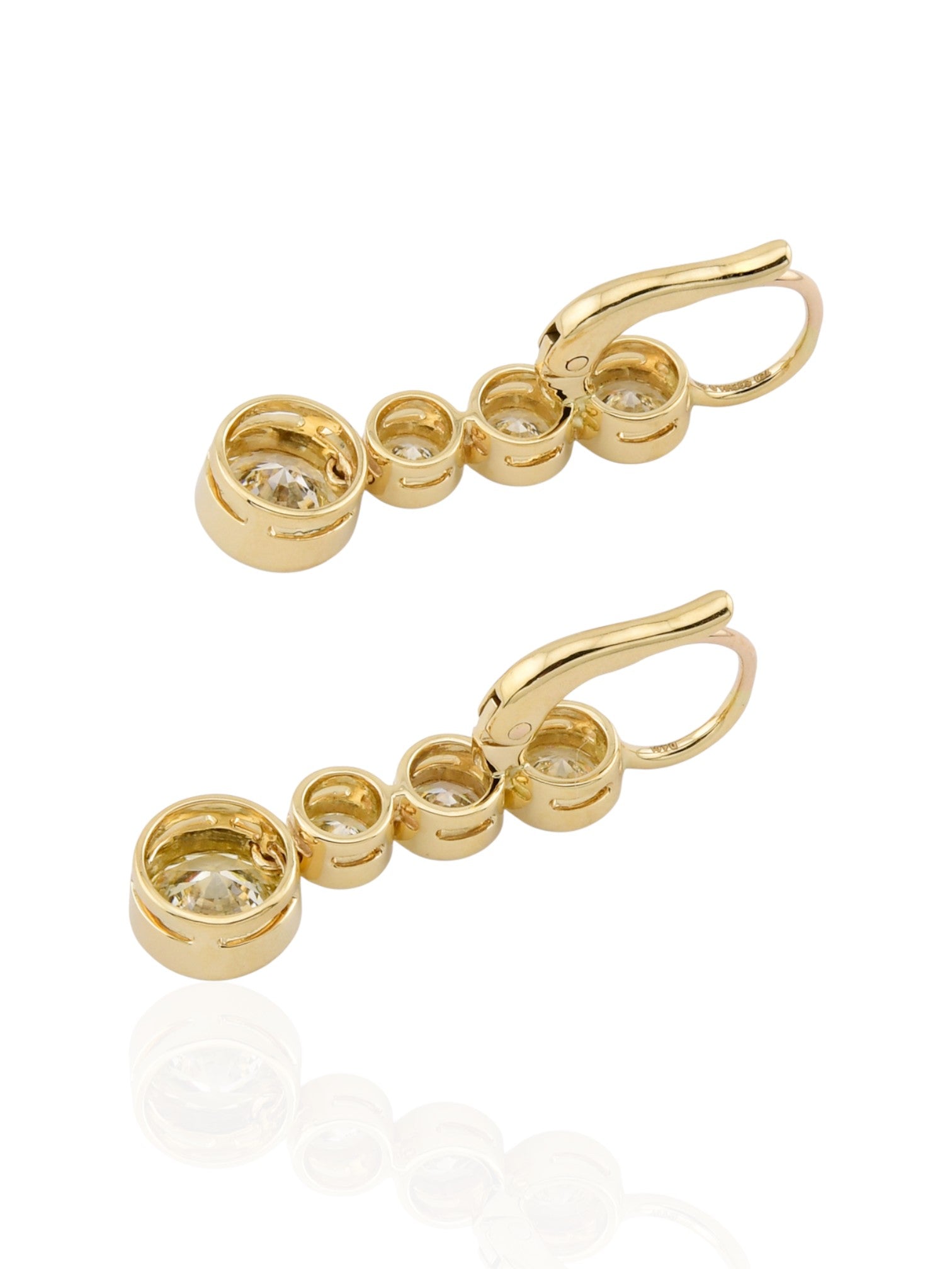 Sophia D Round Diamond Drop Earrings in 18K Yellow Gold