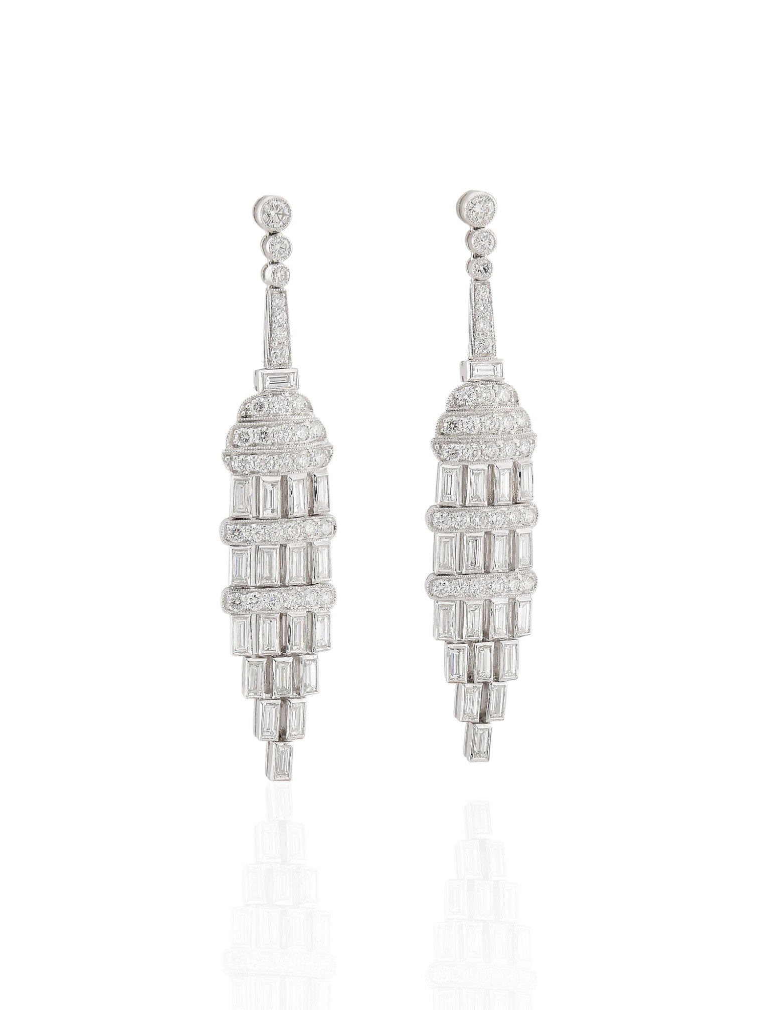 Sophia D Diamond Drop Earrings in Platinum