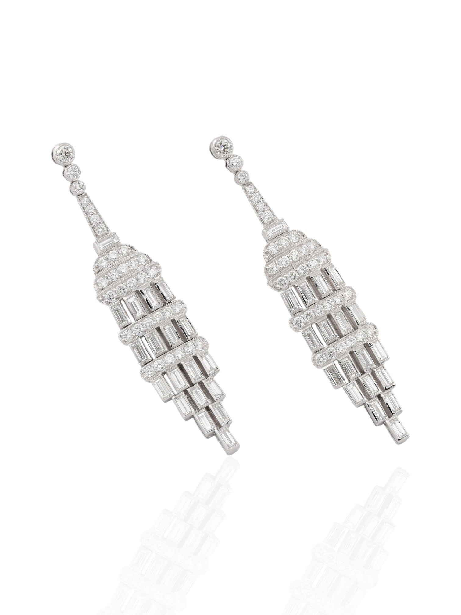 Sophia D Diamond Drop Earrings in Platinum