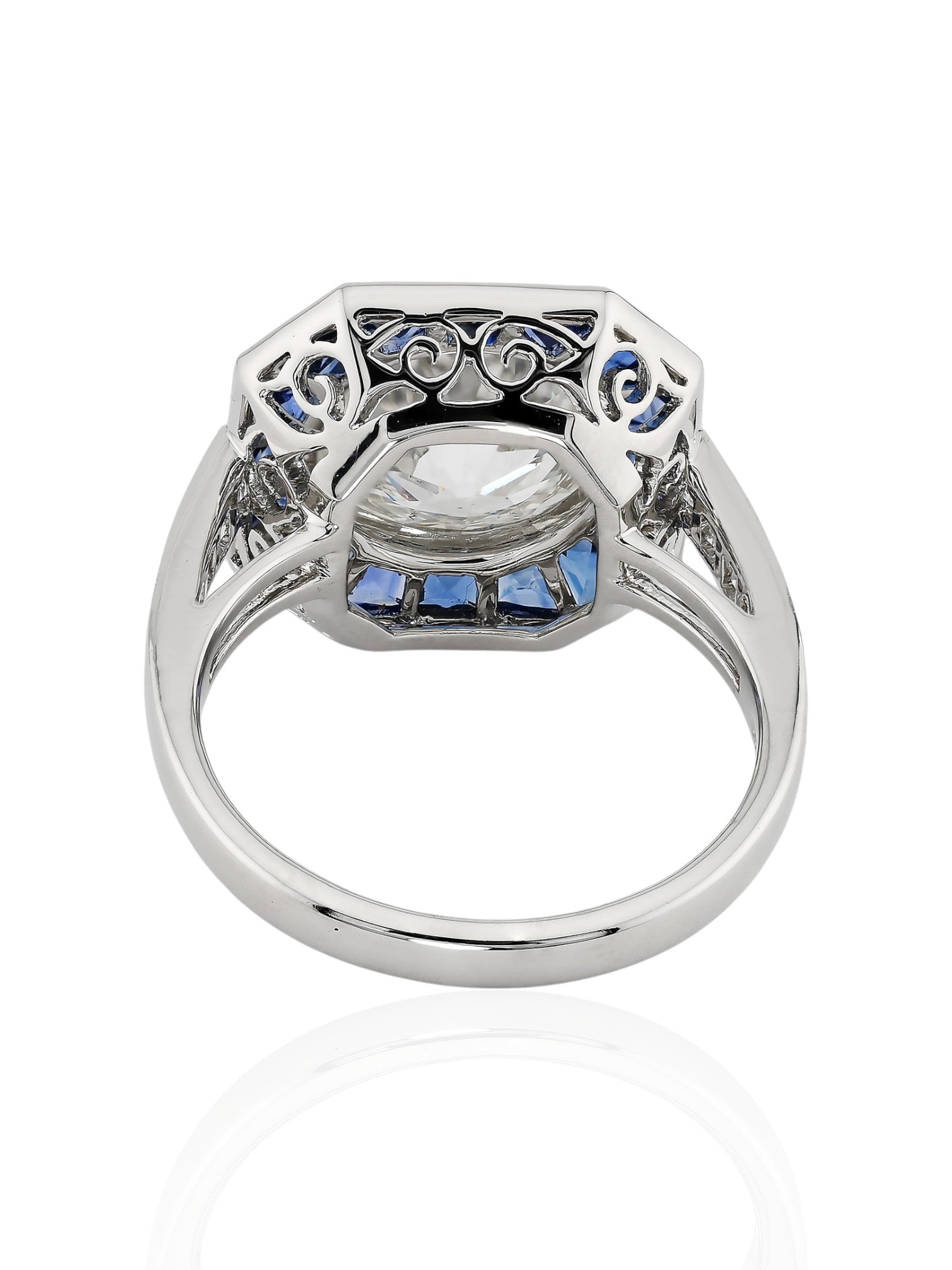 Sophia D Sapphire and Diamond Mosaic Ring Platinum