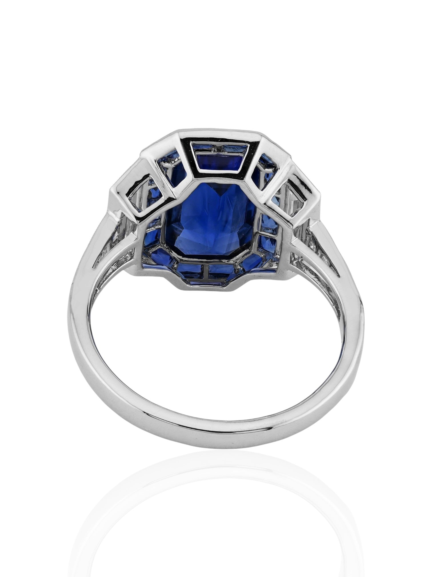 Sophia D Art Deco Sapphire and Diamond Ring Platinum