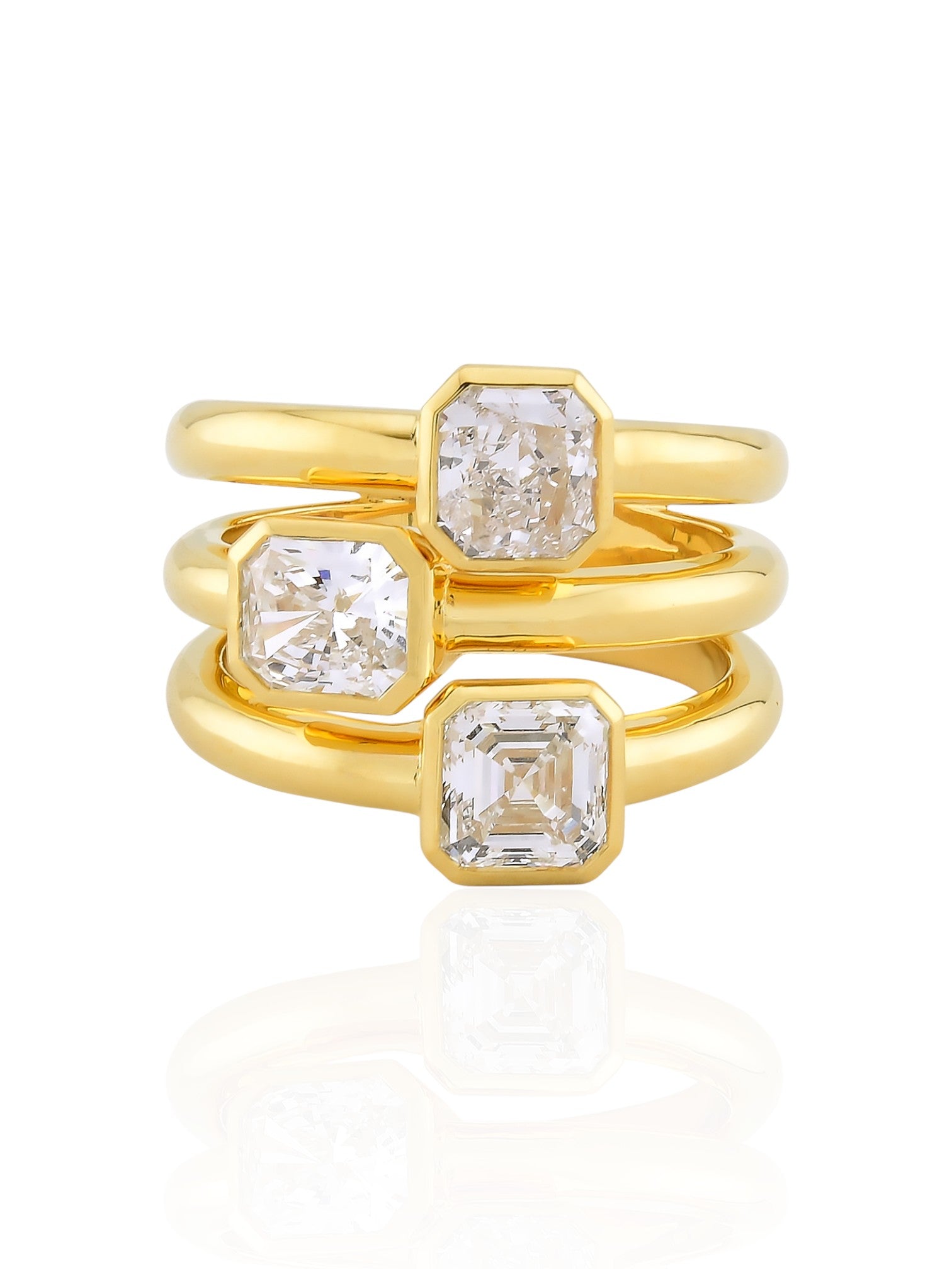 Sophia D Three-Stone Diamond 18K Yellow Gold Ring