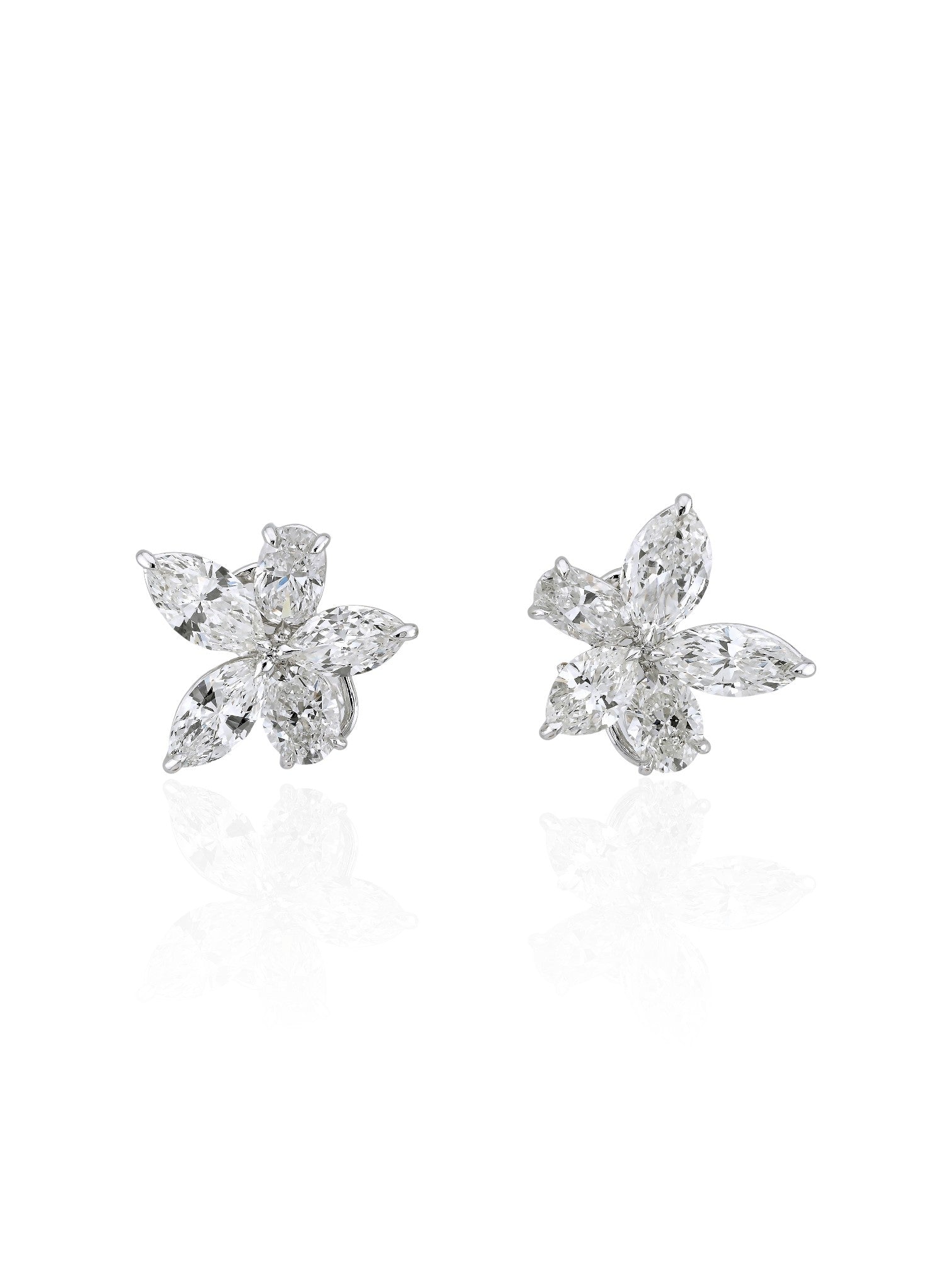 Sophia D Diamond Floral Earrings Platinum