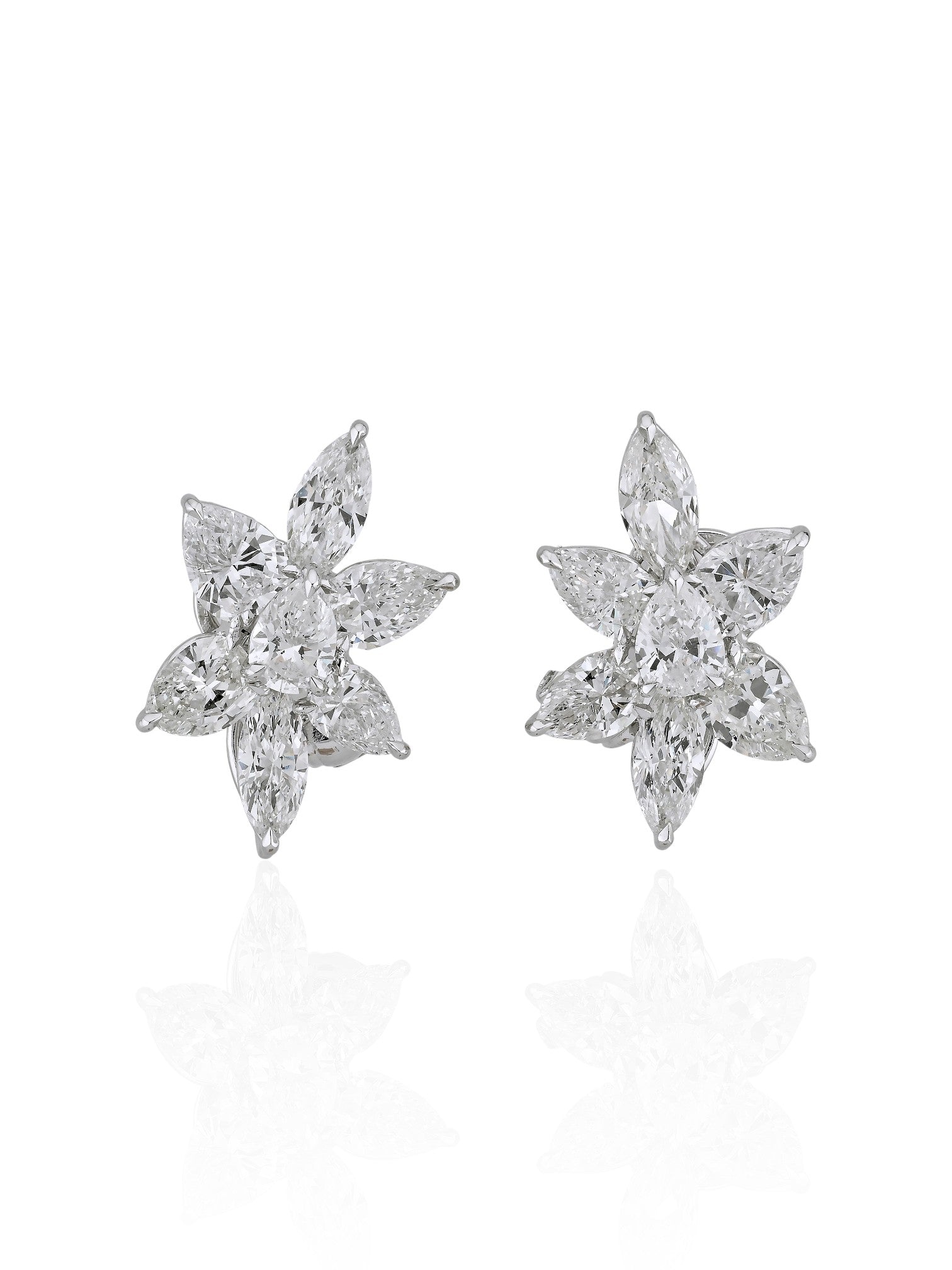 Sophia D Diamond Floral Earrings Platinum