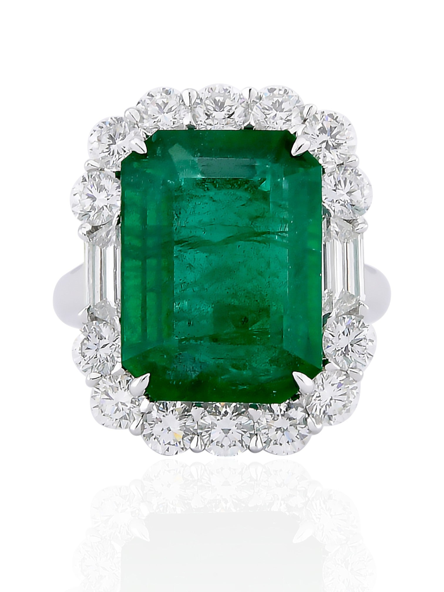 Sophia D 9.42-Carat Zambian Emerald & Diamond Ring in Platinum
